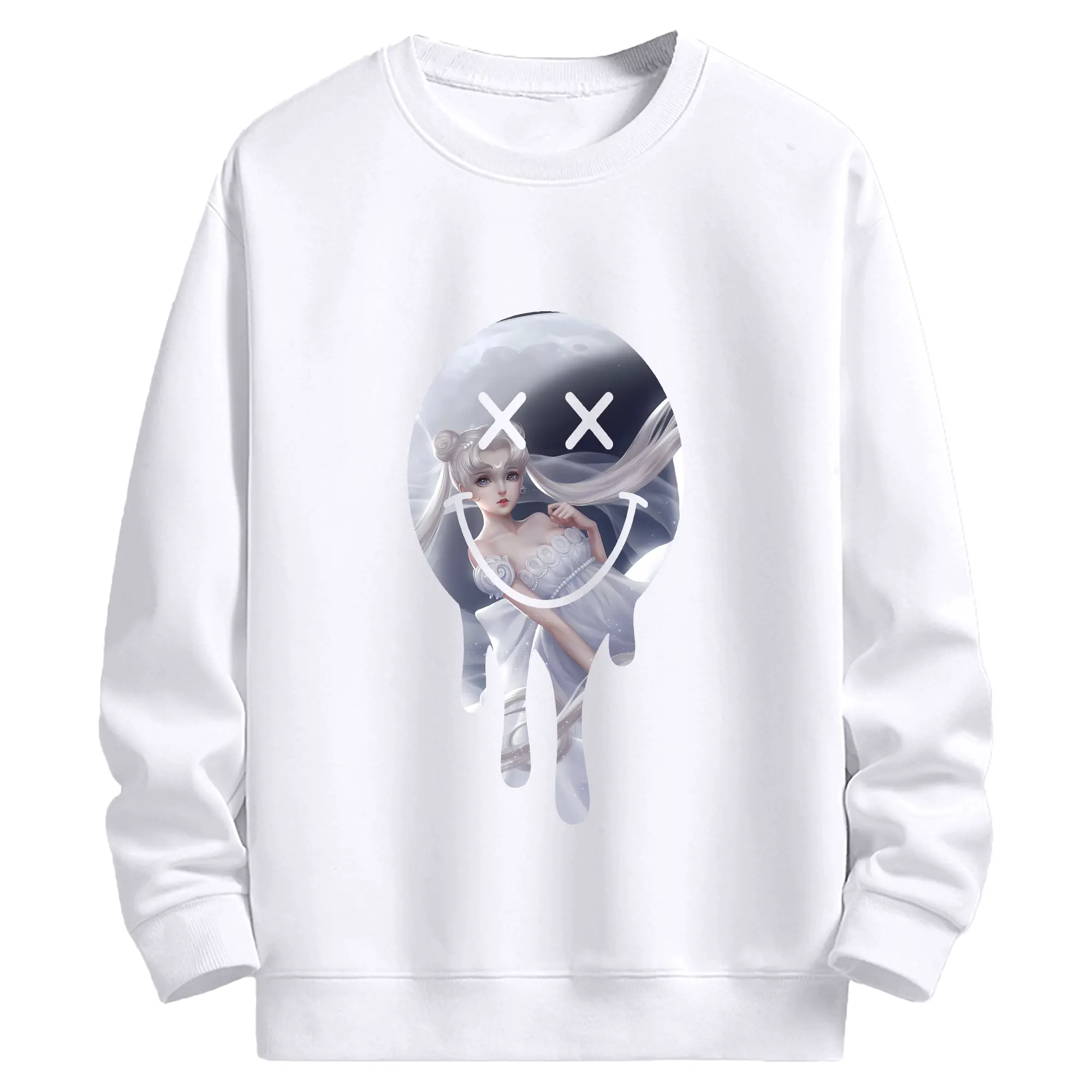 美少女戦士セーラームーン グッズ 月野 うさぎ - 高品質 クルーネック スウェット ・ コットン59％ ポリエステル41％ ・ ユニセックス 長袖 トレーナー ・ カジュアル デイリー スポーツ 散歩用