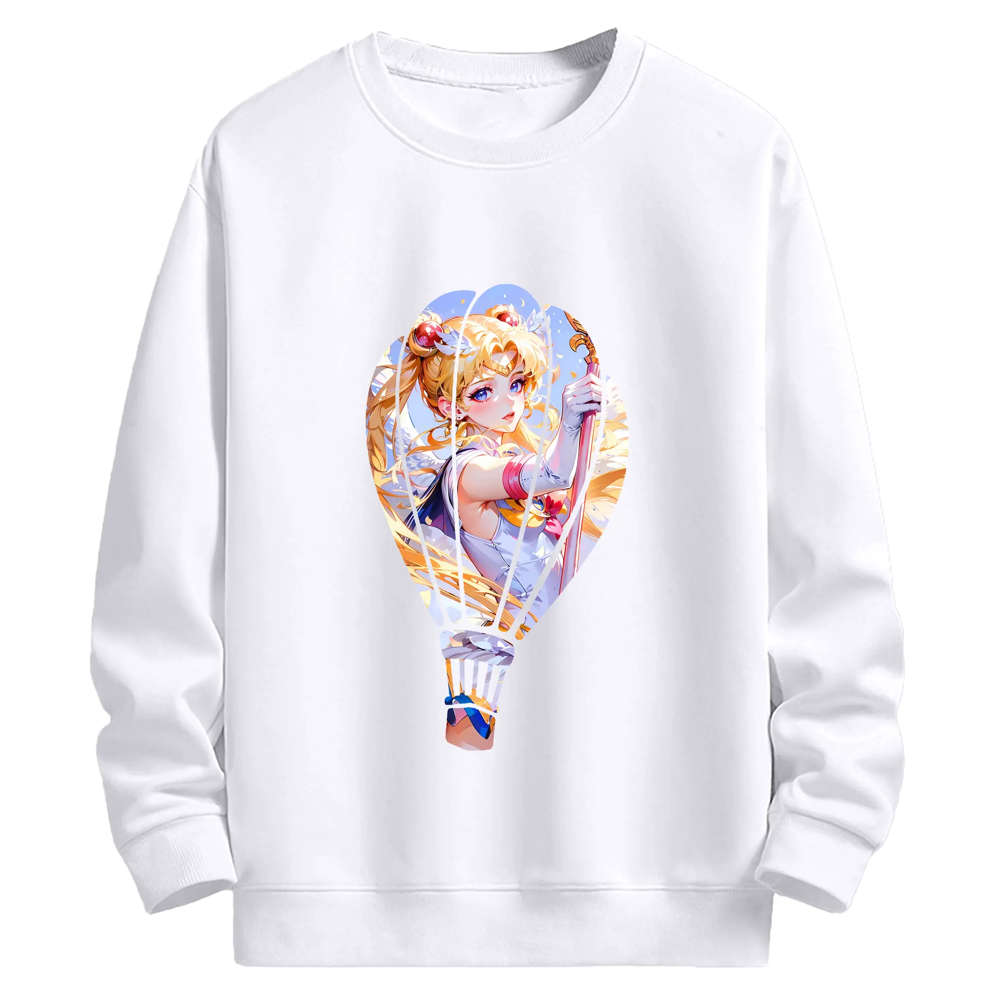 美少女戦士セーラームーン グッズ 月野 うさぎ - 高品質 クルーネック スウェット ・ コットン59％ ポリエステル41％ ・ ユニセックス 長袖 トレーナー ・ カジュアル デイリー スポーツ 散歩用