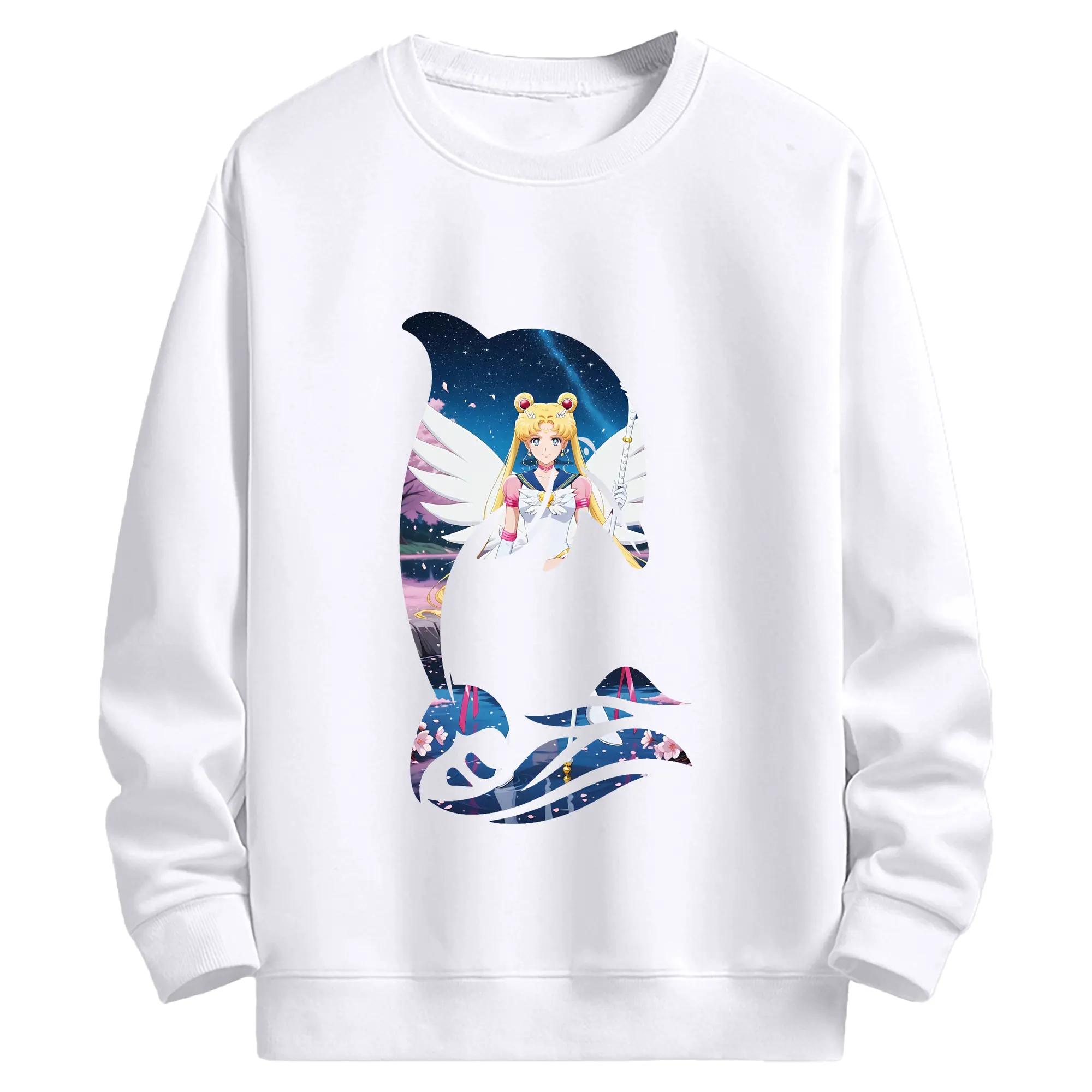美少女戦士セーラームーン グッズ 月野 うさぎ - 高品質 クルーネック スウェット ・ コットン59％ ポリエステル41％ ・ ユニセックス 長袖 トレーナー ・ カジュアル デイリー スポーツ 散歩用