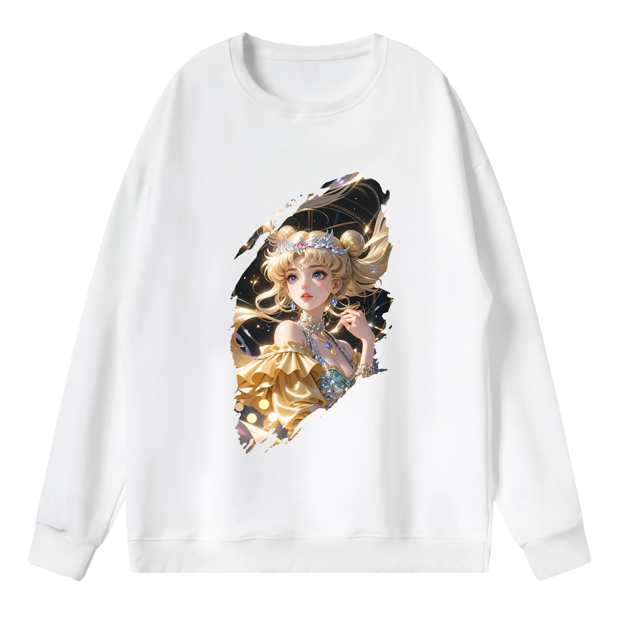 美少女戦士セーラームーン グッズ 月野 うさぎ - 薄手 クルーネック スウェット 裏毛260g · ポリエステル 春秋向け カジュアル 男女兼用 · トレーナー デイリー スポーツ 散歩に最適