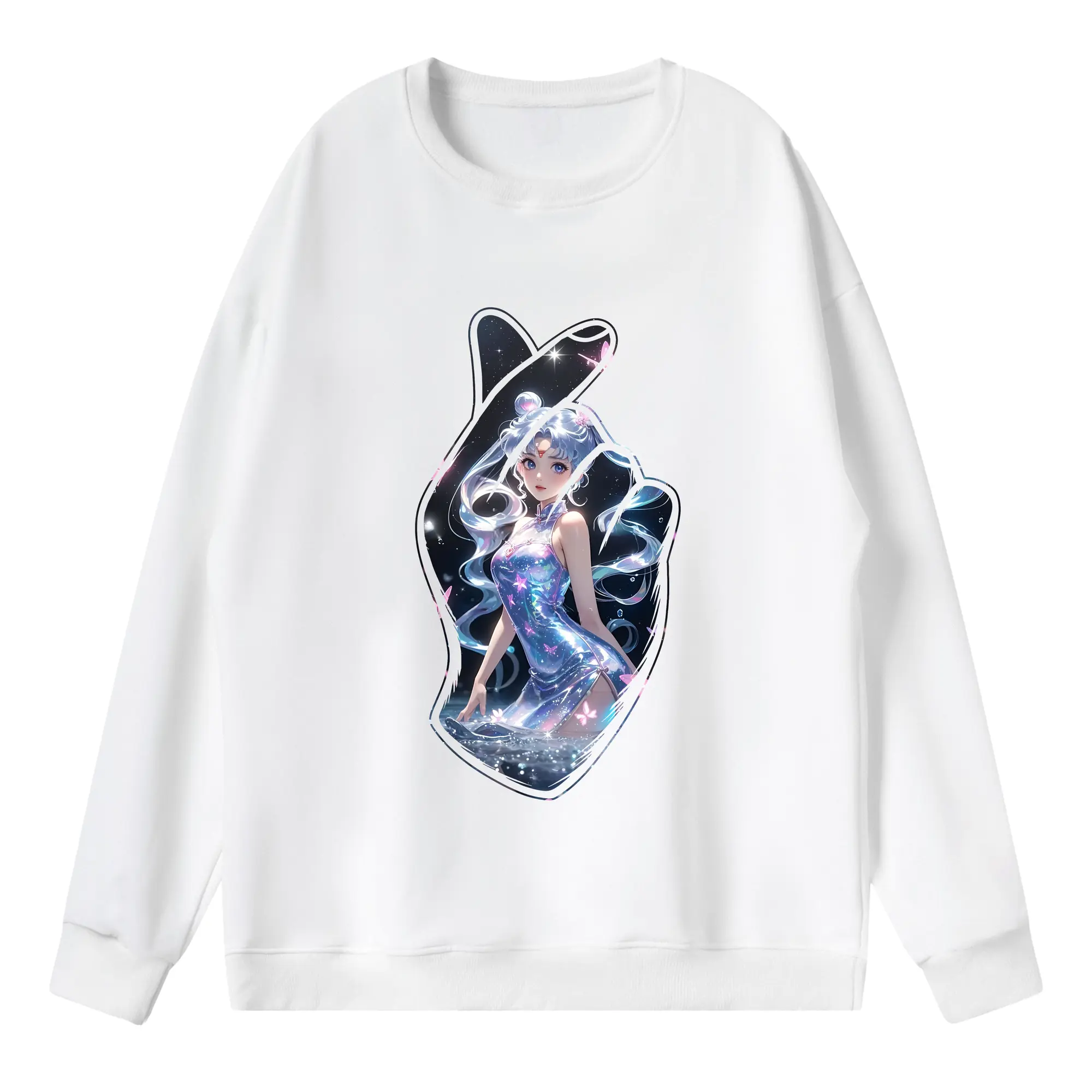 美少女戦士セーラームーン グッズ 月野 うさぎ - 薄手 クルーネック スウェット 裏毛260g · ポリエステル 春秋向け カジュアル 男女兼用 · トレーナー デイリー スポーツ 散歩に最適
