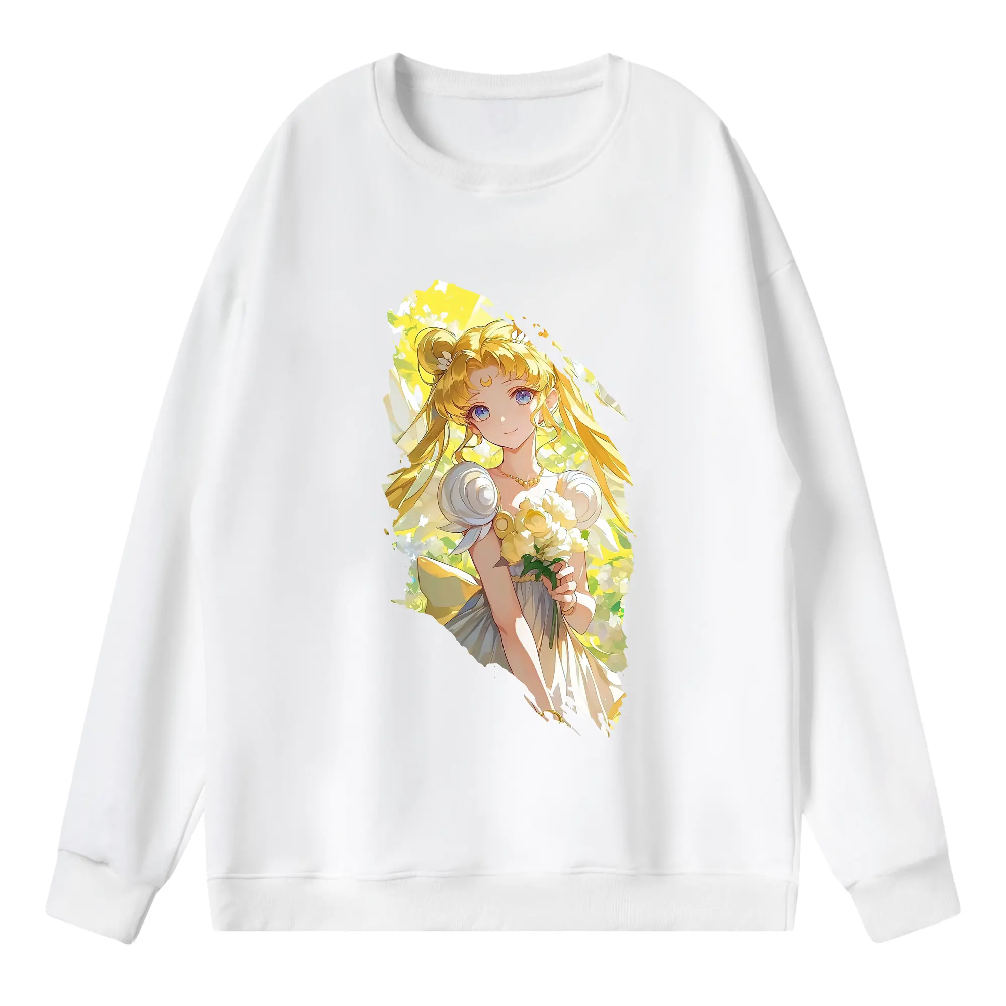 美少女戦士セーラームーン グッズ 月野 うさぎ - 薄手 クルーネック スウェット 裏毛260g · ポリエステル 春秋向け カジュアル 男女兼用 · トレーナー デイリー スポーツ 散歩に最適