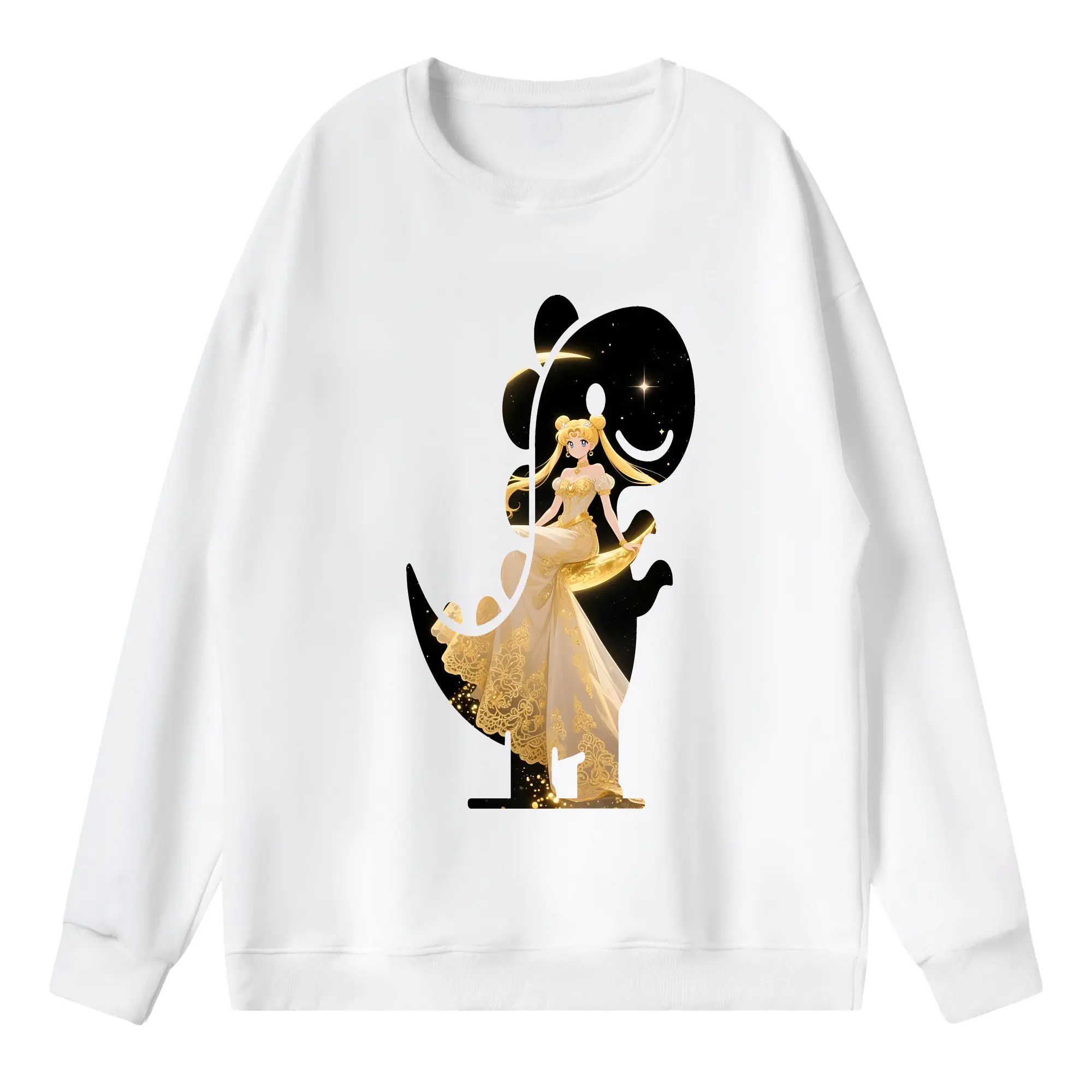 美少女戦士セーラームーン グッズ 月野 うさぎ - 薄手 クルーネック スウェット 裏毛260g · ポリエステル 春秋向け カジュアル 男女兼用 · トレーナー デイリー スポーツ 散歩に最適