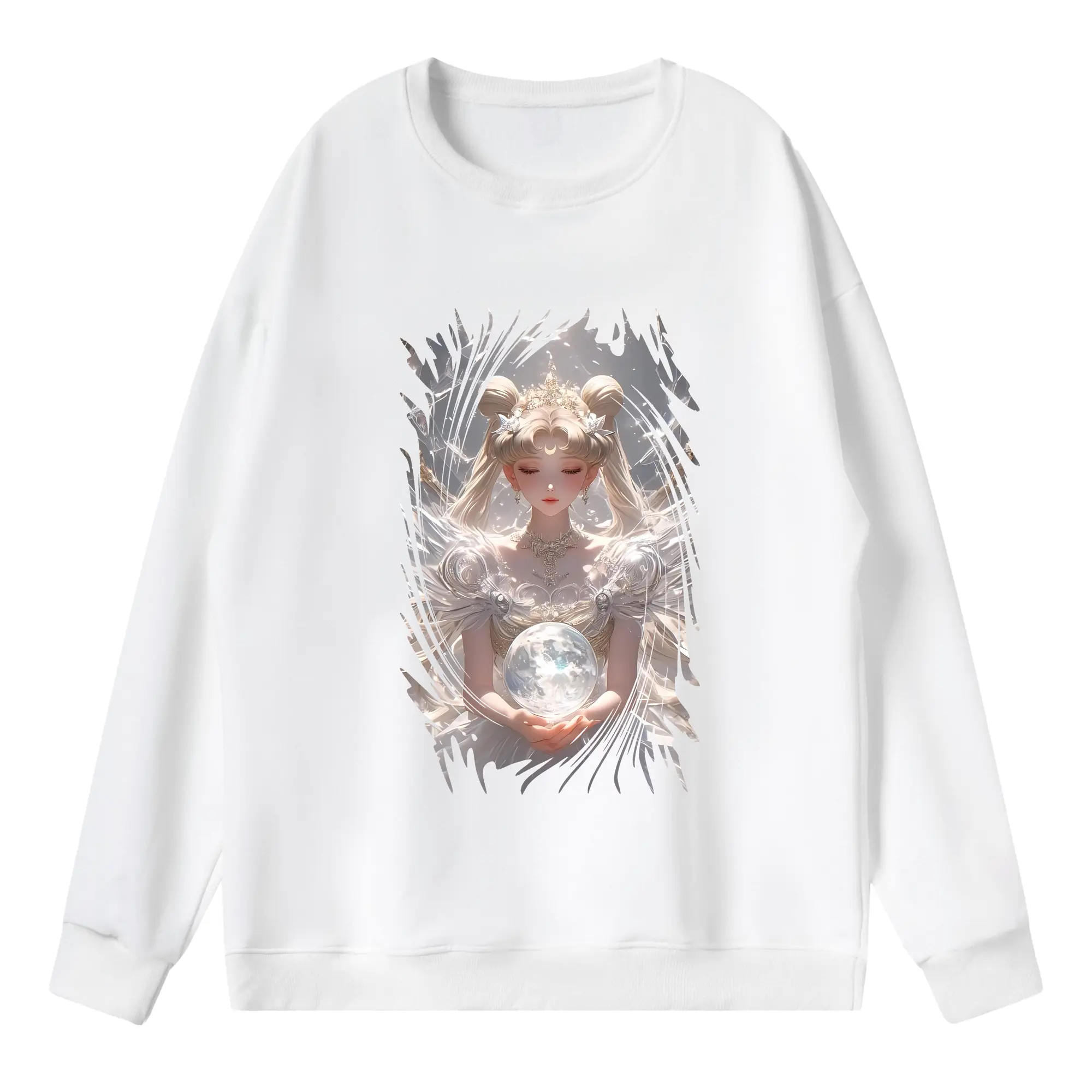 美少女戦士セーラームーン グッズ 月野 うさぎ - 薄手 クルーネック スウェット 裏毛260g · ポリエステル 春秋向け カジュアル 男女兼用 · トレーナー デイリー スポーツ 散歩に最適