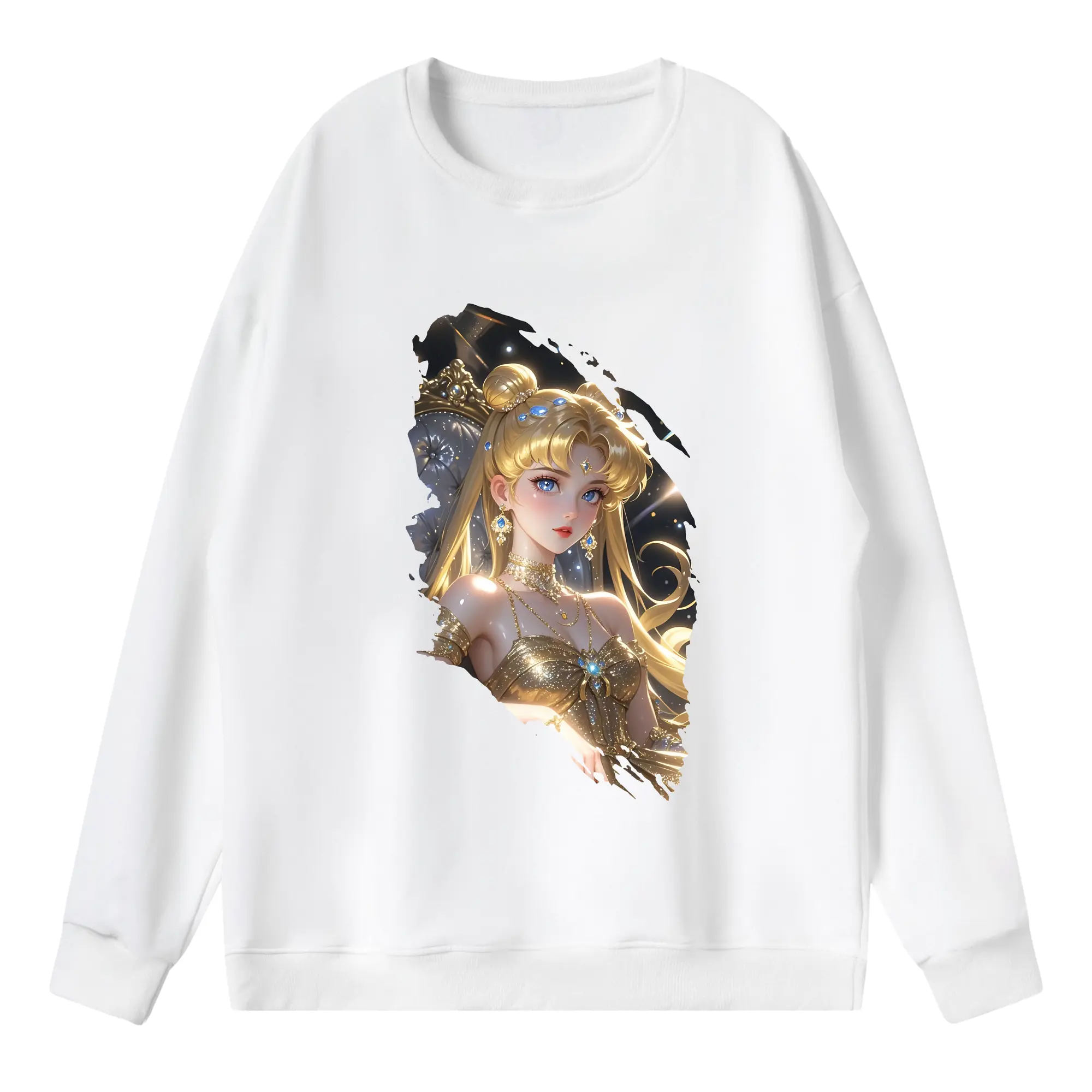 美少女戦士セーラームーン グッズ 月野 うさぎ - 薄手 クルーネック スウェット 裏毛260g · ポリエステル 春秋向け カジュアル 男女兼用 · トレーナー デイリー スポーツ 散歩に最適