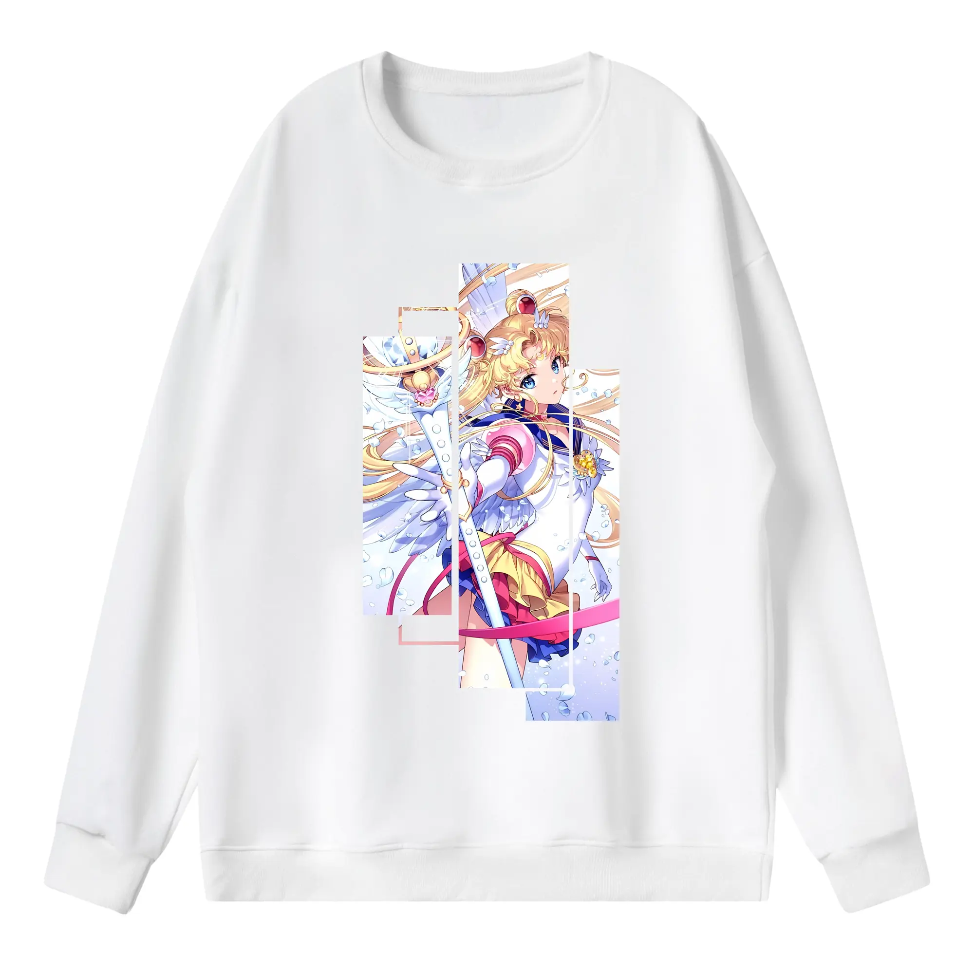 美少女戦士セーラームーン グッズ 月野 うさぎ - 薄手 クルーネック スウェット 裏毛260g · ポリエステル 春秋向け カジュアル 男女兼用 · トレーナー デイリー スポーツ 散歩に最適