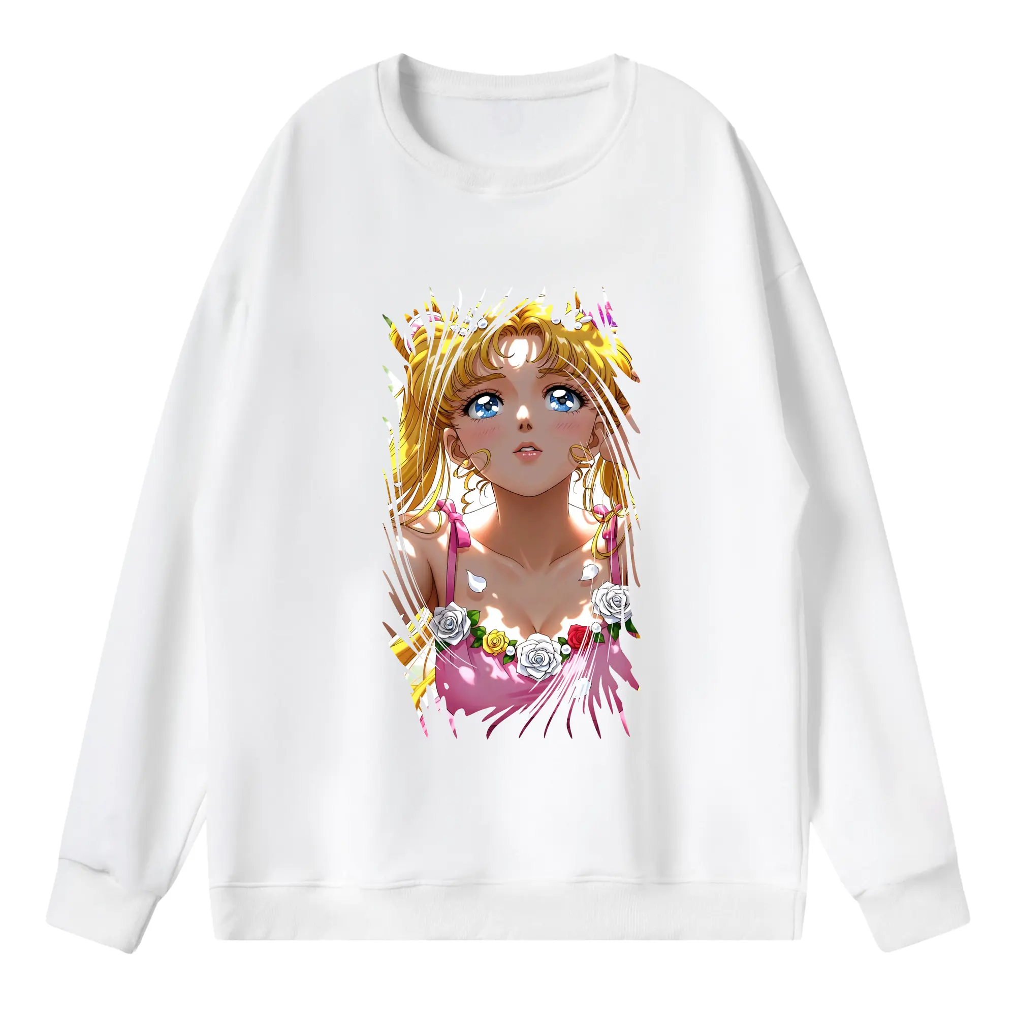 美少女戦士セーラームーン グッズ 月野 うさぎ - 薄手 クルーネック スウェット 裏毛260g · ポリエステル 春秋向け カジュアル 男女兼用 · トレーナー デイリー スポーツ 散歩に最適