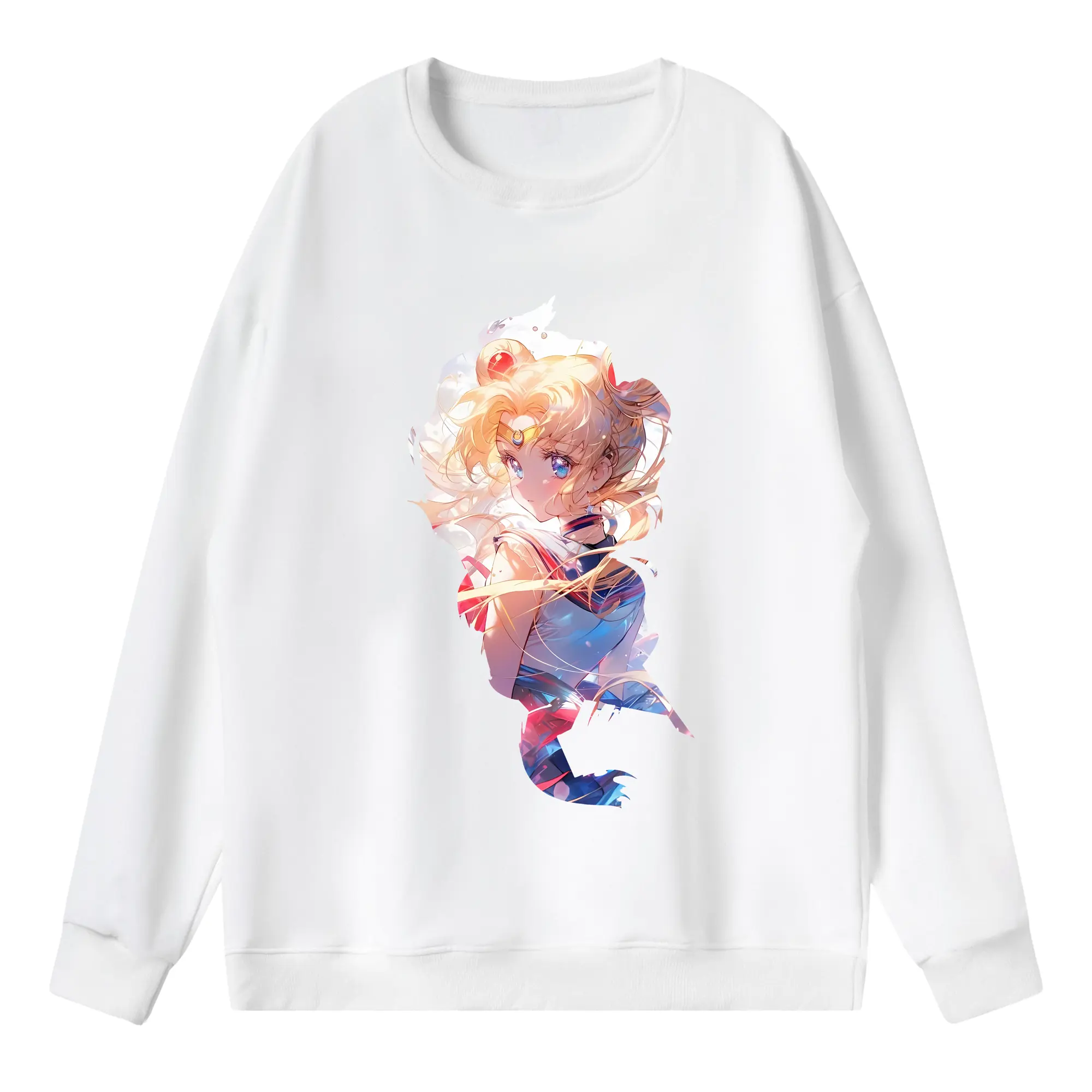 美少女戦士セーラームーン グッズ 月野 うさぎ - 薄手 クルーネック スウェット 裏毛260g · ポリエステル 春秋向け カジュアル 男女兼用 · トレーナー デイリー スポーツ 散歩に最適