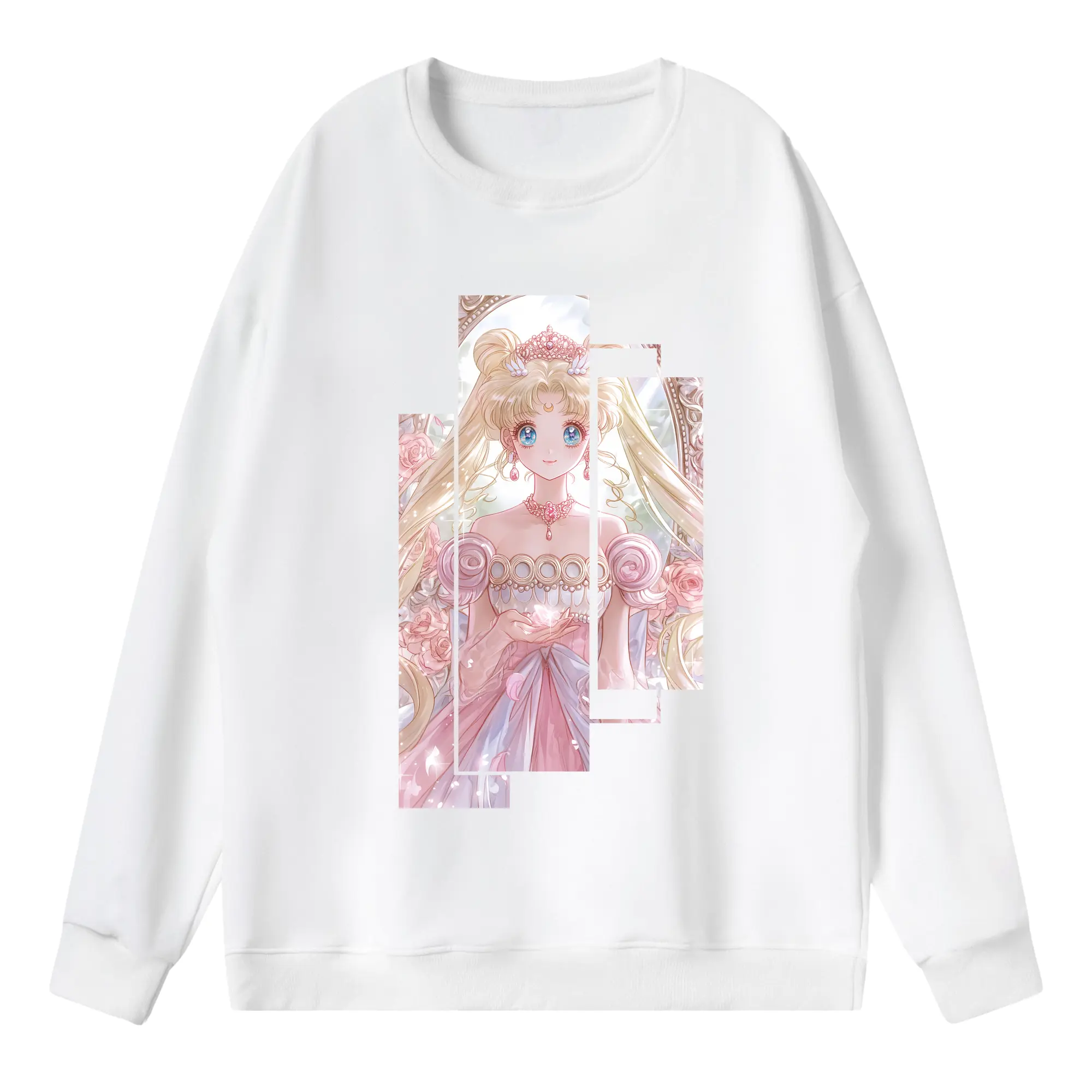 美少女戦士セーラームーン グッズ 月野 うさぎ - 薄手 クルーネック スウェット 裏毛260g · ポリエステル 春秋向け カジュアル 男女兼用 · トレーナー デイリー スポーツ 散歩に最適