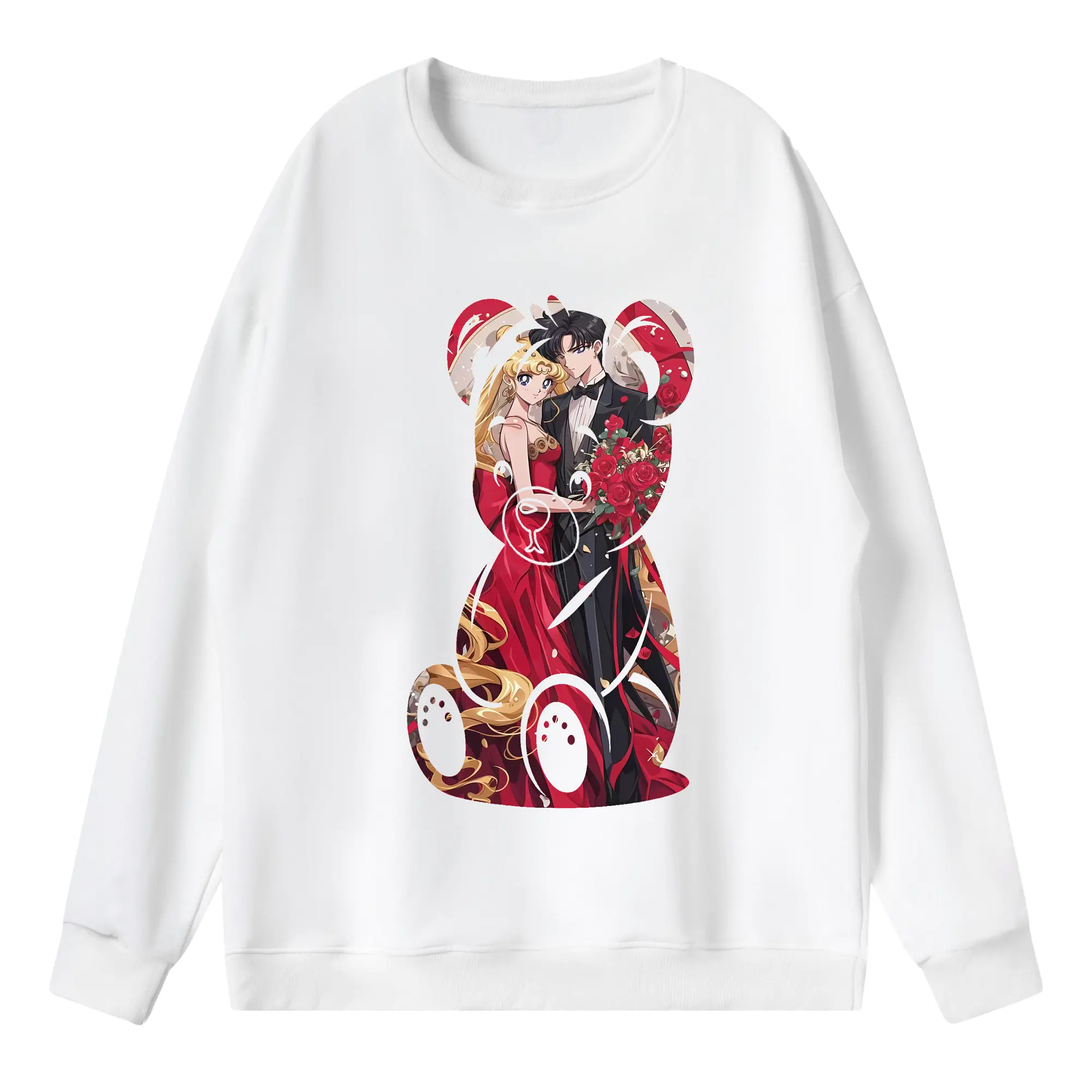 美少女戦士セーラームーン グッズ 月野 うさぎ - 薄手 クルーネック スウェット 裏毛260g · ポリエステル 春秋向け カジュアル 男女兼用 · トレーナー デイリー スポーツ 散歩に最適