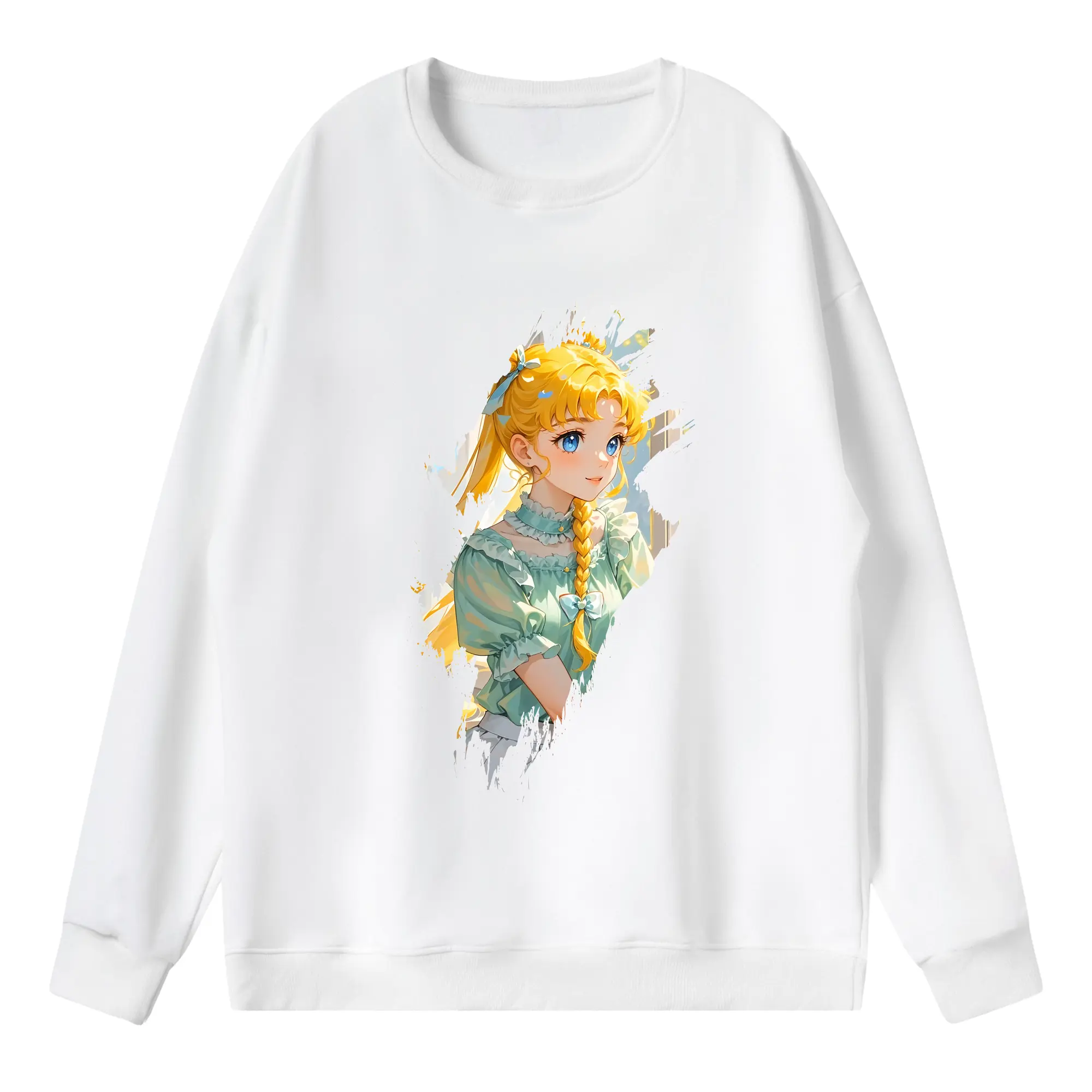 美少女戦士セーラームーン グッズ 月野 うさぎ - 薄手 クルーネック スウェット 裏毛260g · ポリエステル 春秋向け カジュアル 男女兼用 · トレーナー デイリー スポーツ 散歩に最適