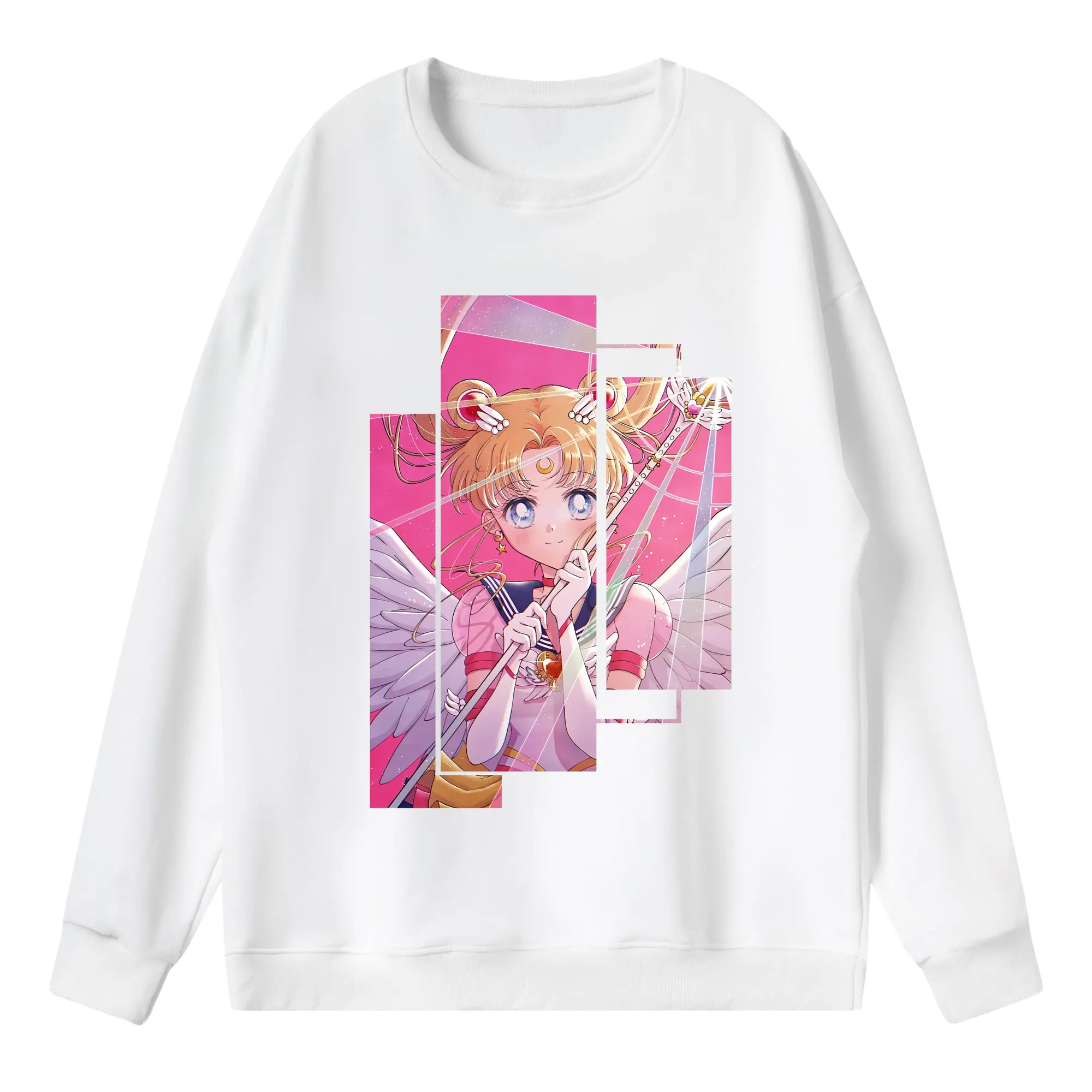 美少女戦士セーラームーン グッズ 月野 うさぎ - 薄手 クルーネック スウェット 裏毛260g · ポリエステル 春秋向け カジュアル 男女兼用 · トレーナー デイリー スポーツ 散歩に最適