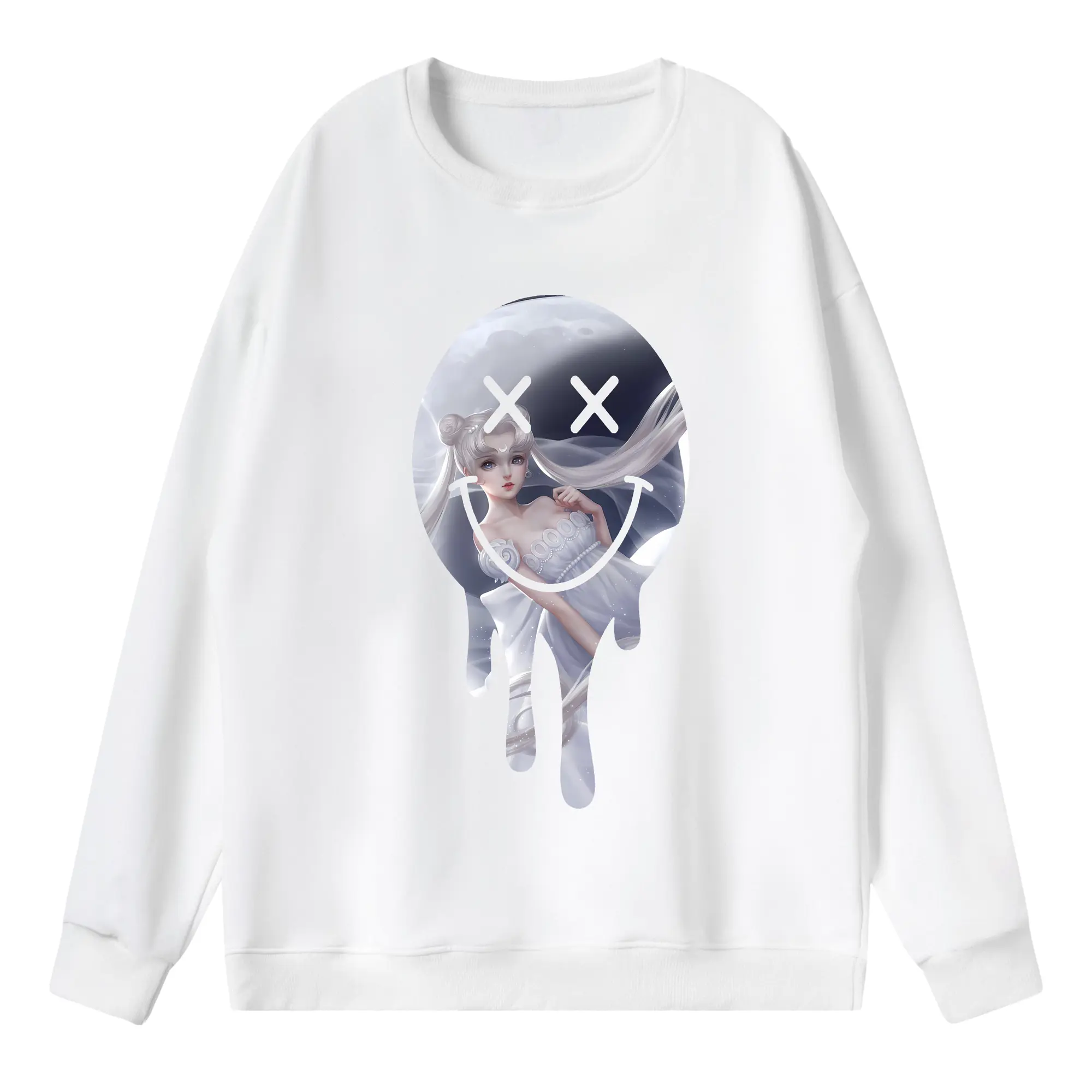 美少女戦士セーラームーン グッズ 月野 うさぎ - 薄手 クルーネック スウェット 裏毛260g · ポリエステル 春秋向け カジュアル 男女兼用 · トレーナー デイリー スポーツ 散歩に最適