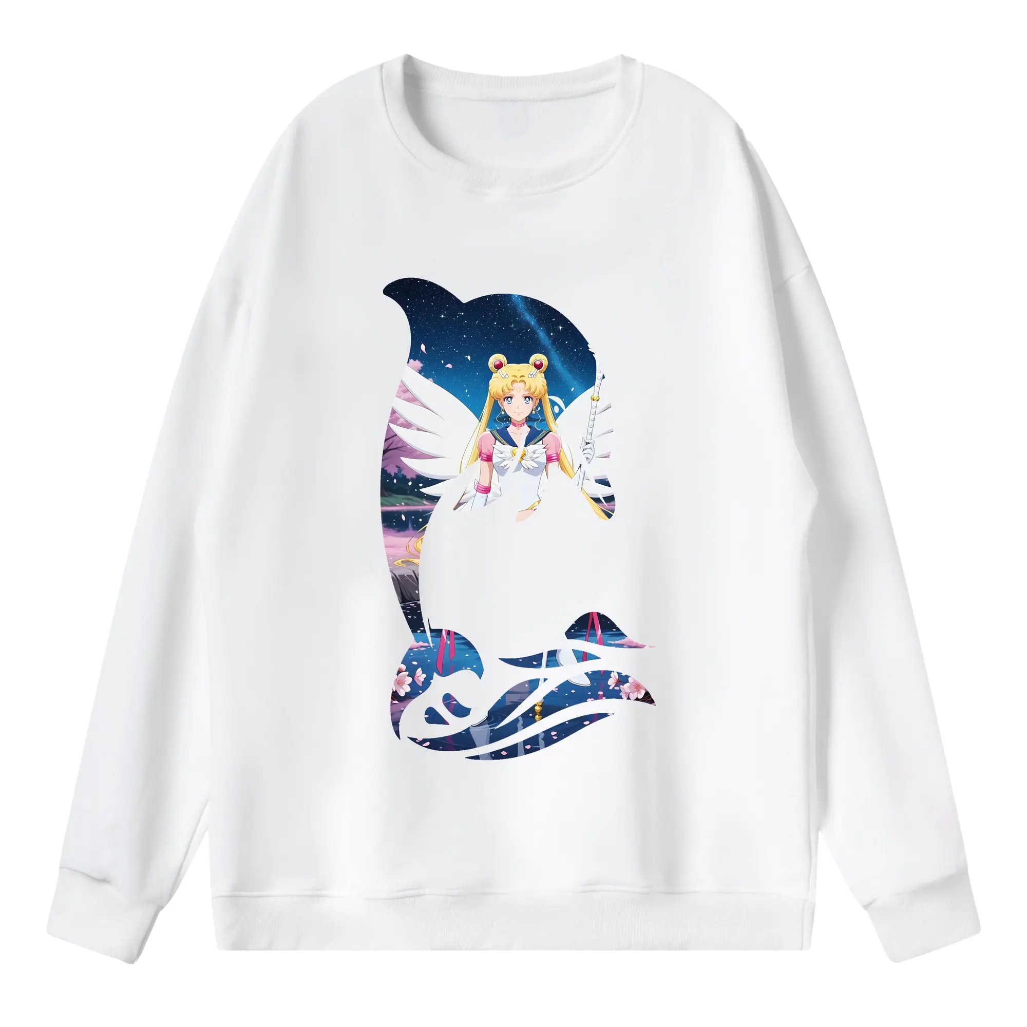 美少女戦士セーラームーン グッズ 月野 うさぎ - 薄手 クルーネック スウェット 裏毛260g · ポリエステル 春秋向け カジュアル 男女兼用 · トレーナー デイリー スポーツ 散歩に最適