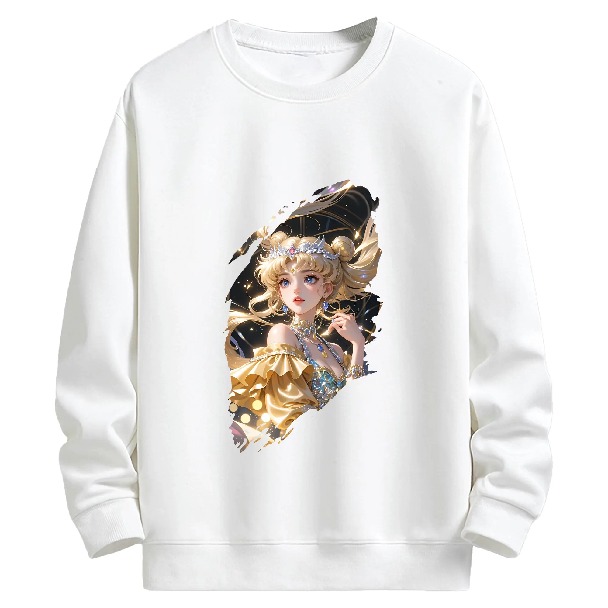 美少女戦士セーラームーン グッズ 月野 うさぎ - キッズ クルーネックスウェットシャツ ・ フロントプリント ・ 綿80％ ポリエステル20％ ・ 快適 通学 スポーツ 日常使い お散歩用