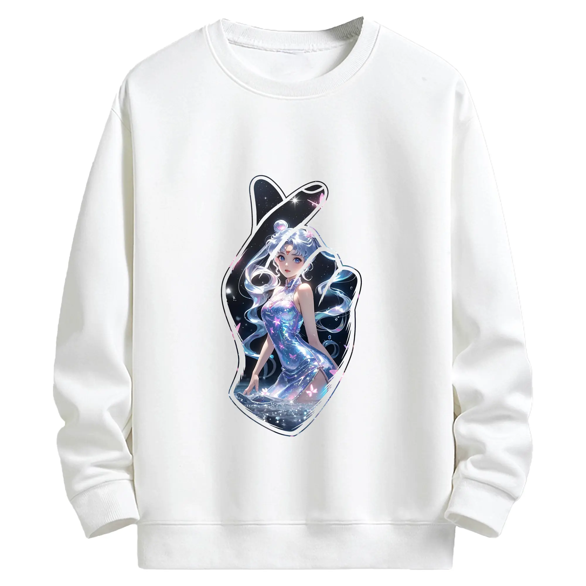 美少女戦士セーラームーン グッズ 月野 うさぎ - キッズ クルーネックスウェットシャツ ・ フロントプリント ・ 綿80％ ポリエステル20％ ・ 快適 通学 スポーツ 日常使い お散歩用