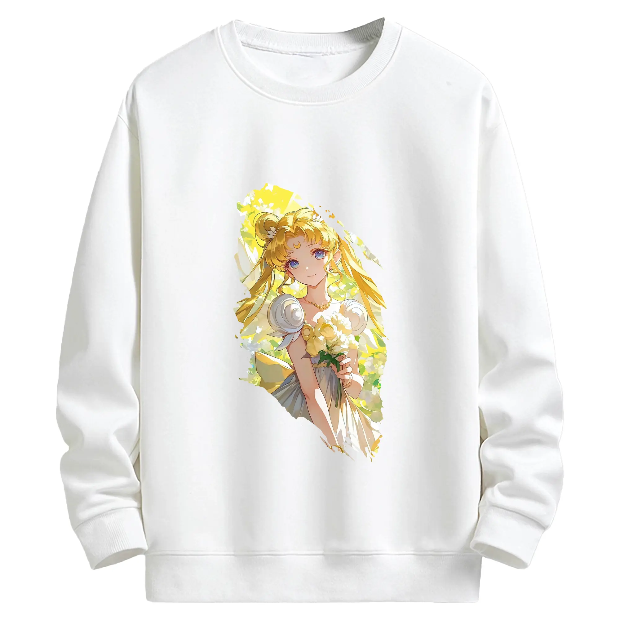 美少女戦士セーラームーン グッズ 月野 うさぎ - キッズ クルーネックスウェットシャツ ・ フロントプリント ・ 綿80％ ポリエステル20％ ・ 快適 通学 スポーツ 日常使い お散歩用