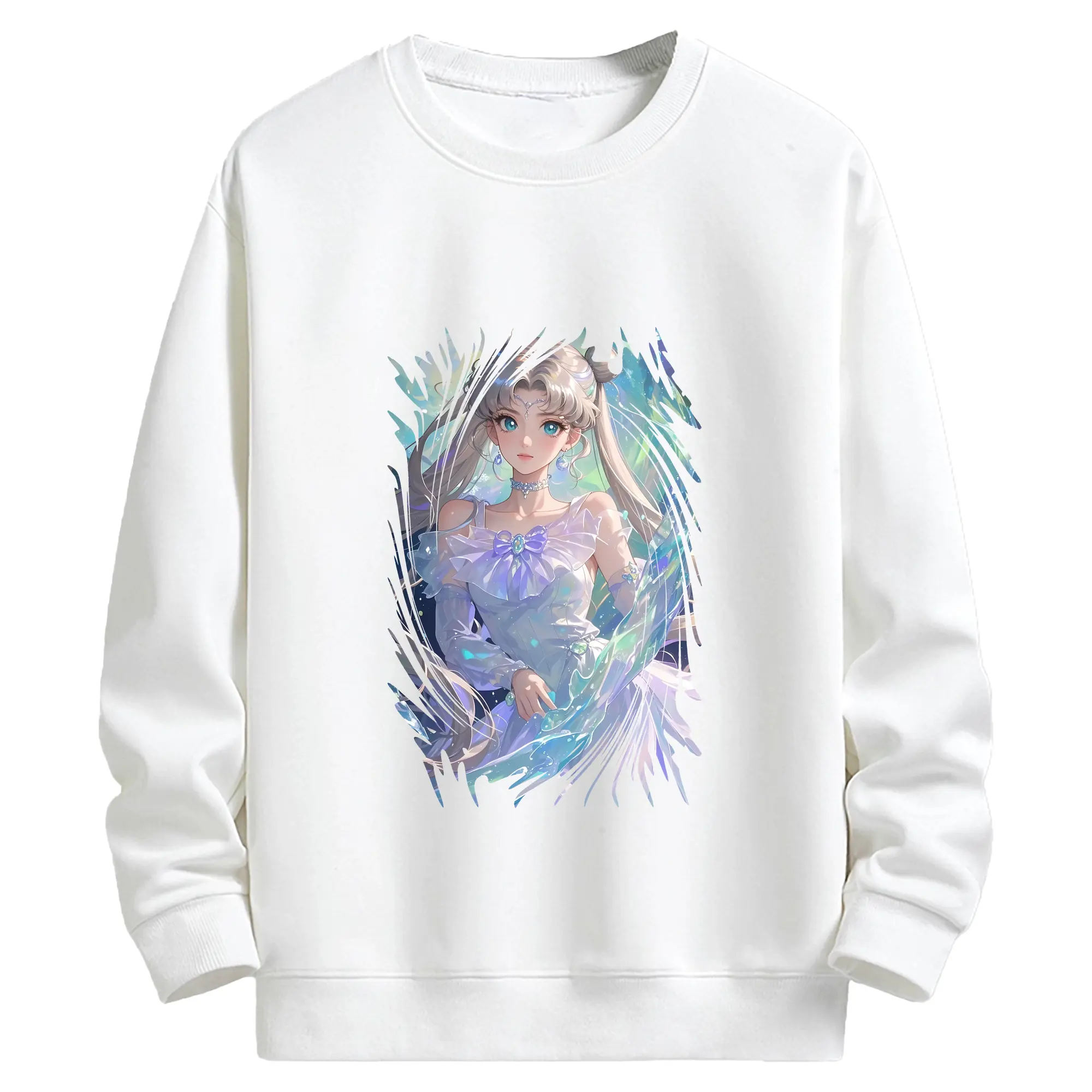 美少女戦士セーラームーン グッズ 月野 うさぎ - キッズ クルーネックスウェットシャツ ・ フロントプリント ・ 綿80％ ポリエステル20％ ・ 快適 通学 スポーツ 日常使い お散歩用