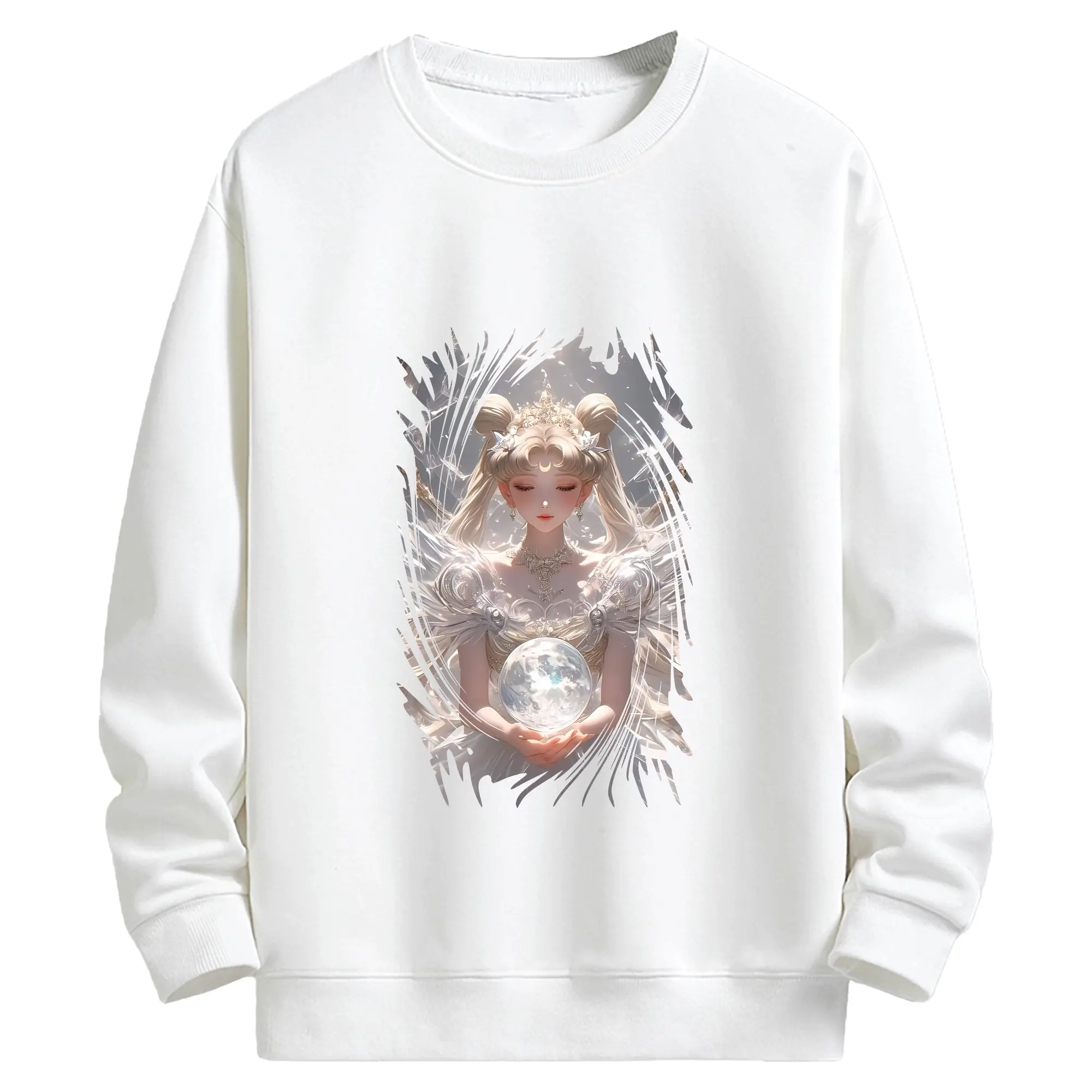 美少女戦士セーラームーン グッズ 月野 うさぎ - キッズ クルーネックスウェットシャツ ・ フロントプリント ・ 綿80％ ポリエステル20％ ・ 快適 通学 スポーツ 日常使い お散歩用