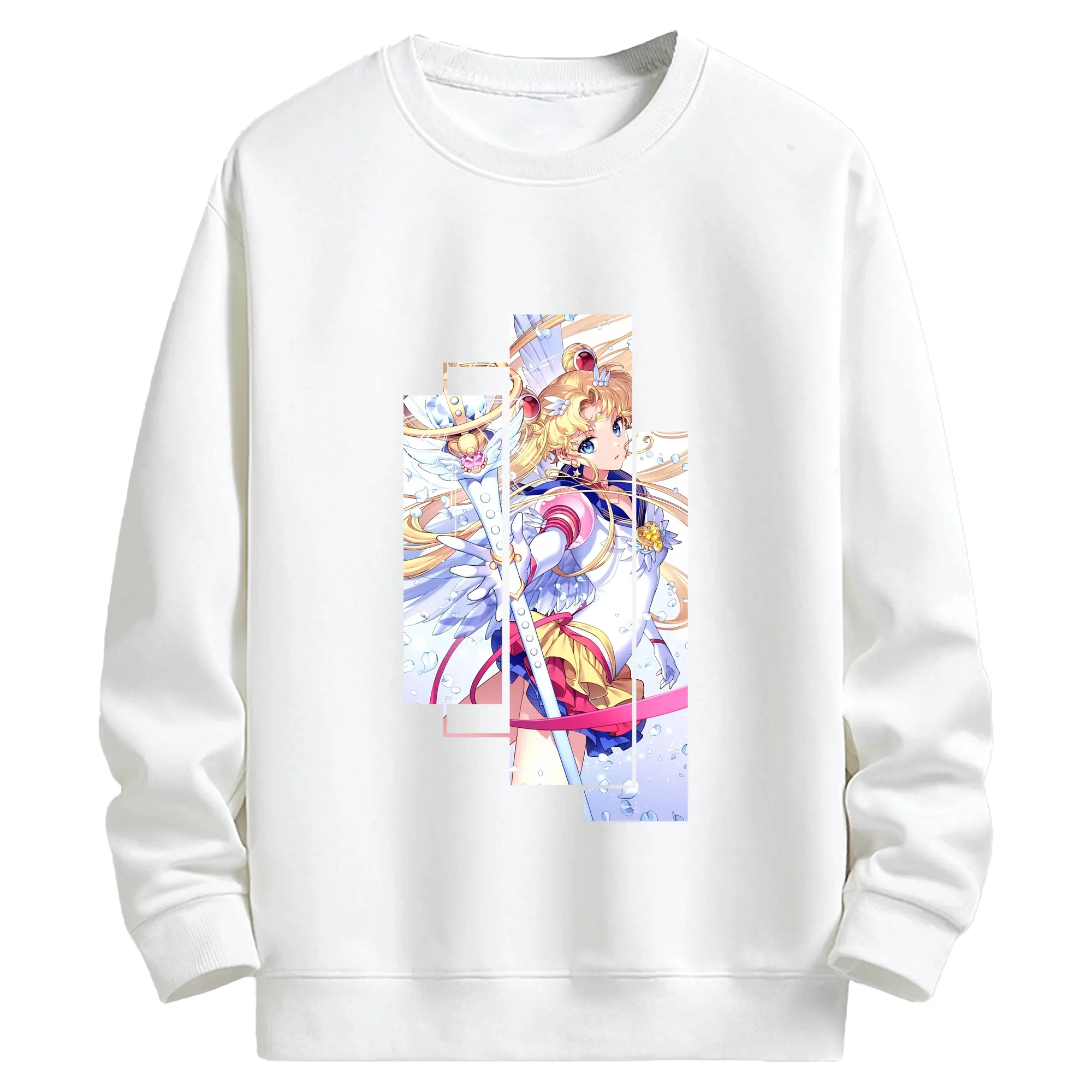 美少女戦士セーラームーン グッズ 月野 うさぎ - キッズ クルーネックスウェットシャツ ・ フロントプリント ・ 綿80％ ポリエステル20％ ・ 快適 通学 スポーツ 日常使い お散歩用