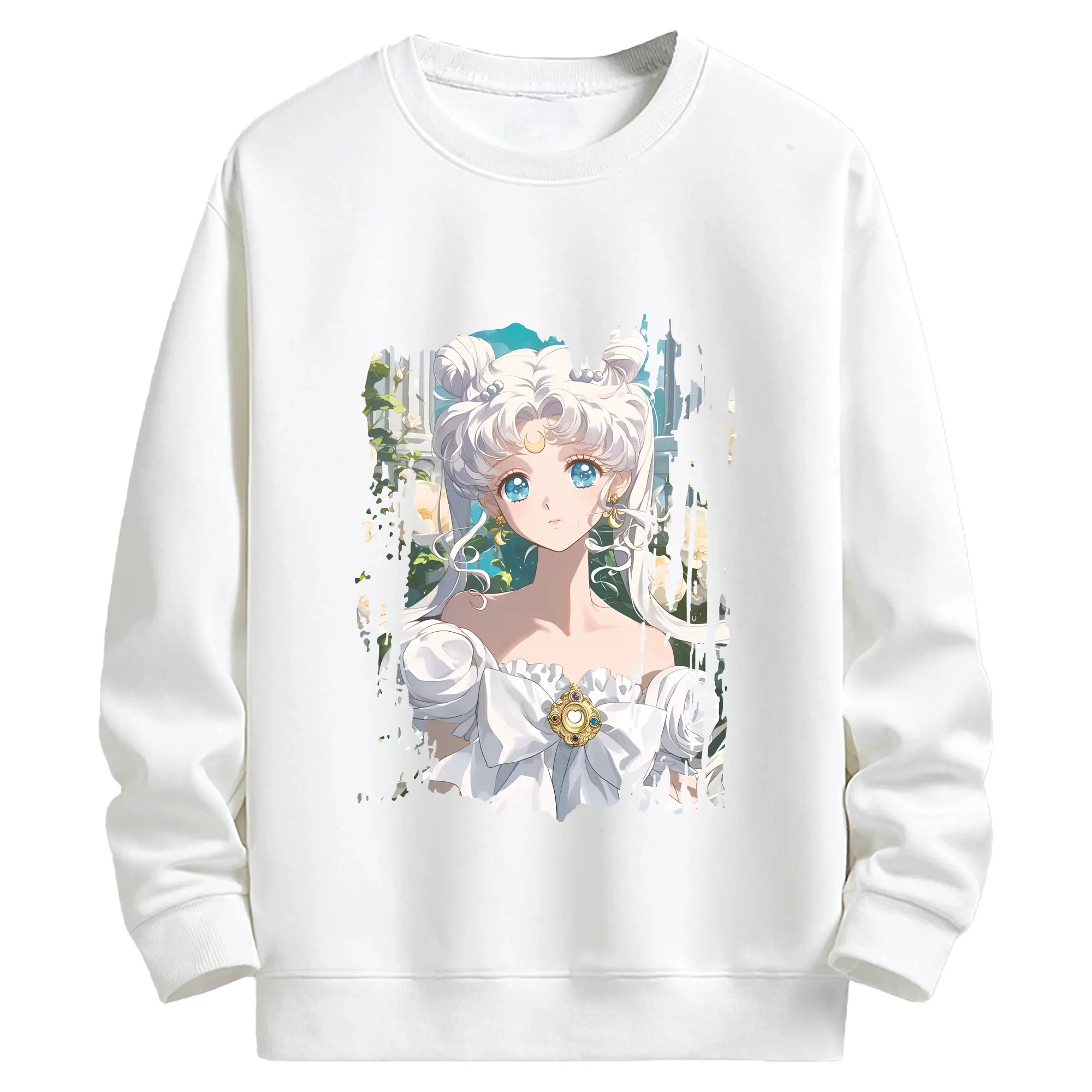 美少女戦士セーラームーン グッズ 月野 うさぎ - キッズ クルーネックスウェットシャツ ・ フロントプリント ・ 綿80％ ポリエステル20％ ・ 快適 通学 スポーツ 日常使い お散歩用