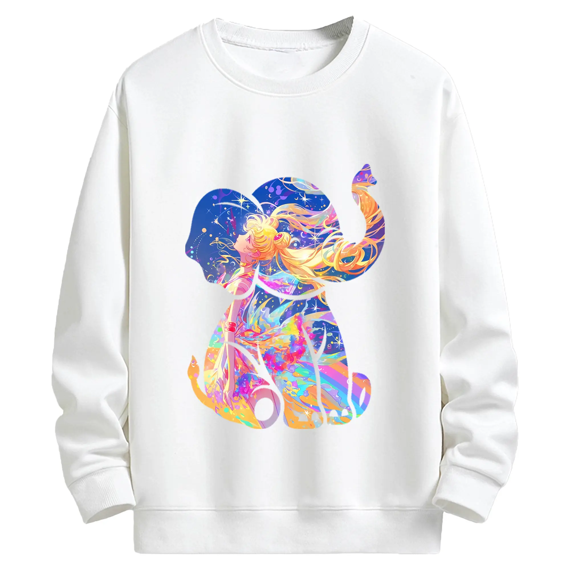 美少女戦士セーラームーン グッズ 月野 うさぎ - キッズ クルーネックスウェットシャツ ・ フロントプリント ・ 綿80％ ポリエステル20％ ・ 快適 通学 スポーツ 日常使い お散歩用