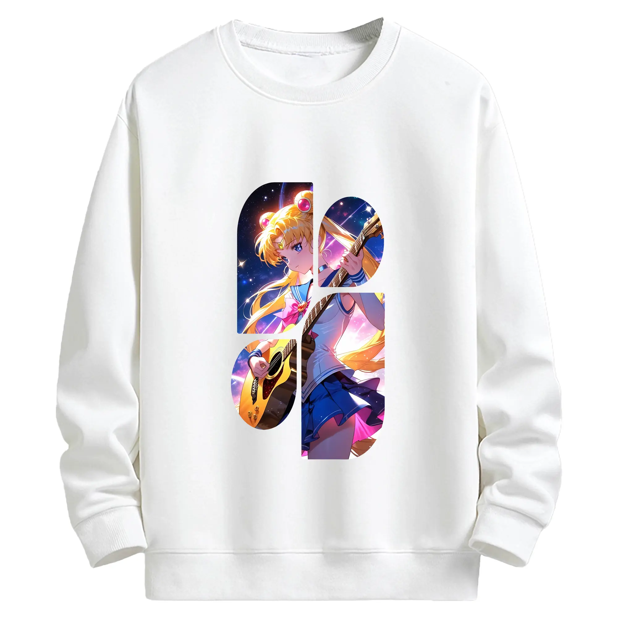 美少女戦士セーラームーン グッズ 月野 うさぎ - キッズ クルーネックスウェットシャツ ・ フロントプリント ・ 綿80％ ポリエステル20％ ・ 快適 通学 スポーツ 日常使い お散歩用