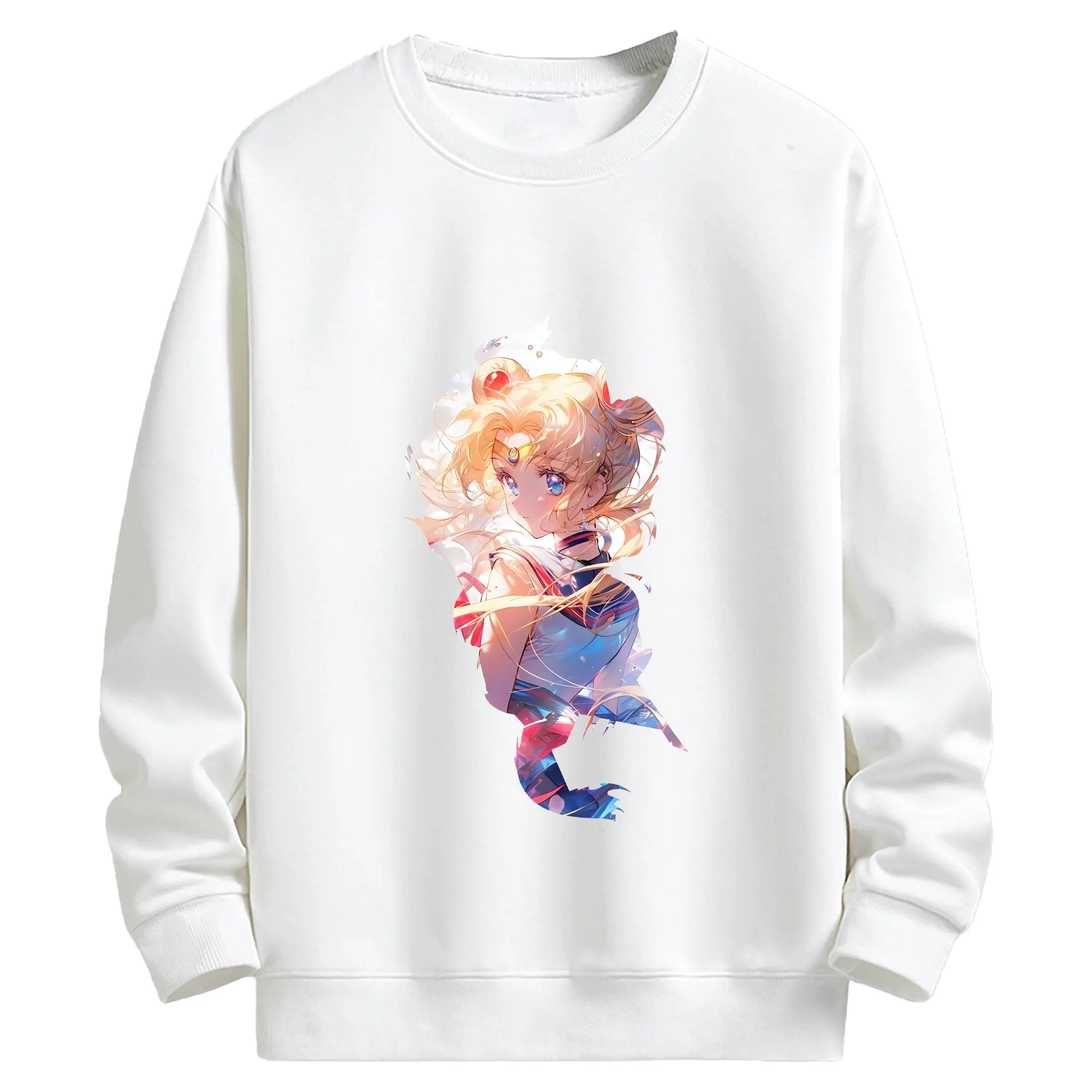 美少女戦士セーラームーン グッズ 月野 うさぎ - キッズ クルーネックスウェットシャツ ・ フロントプリント ・ 綿80％ ポリエステル20％ ・ 快適 通学 スポーツ 日常使い お散歩用
