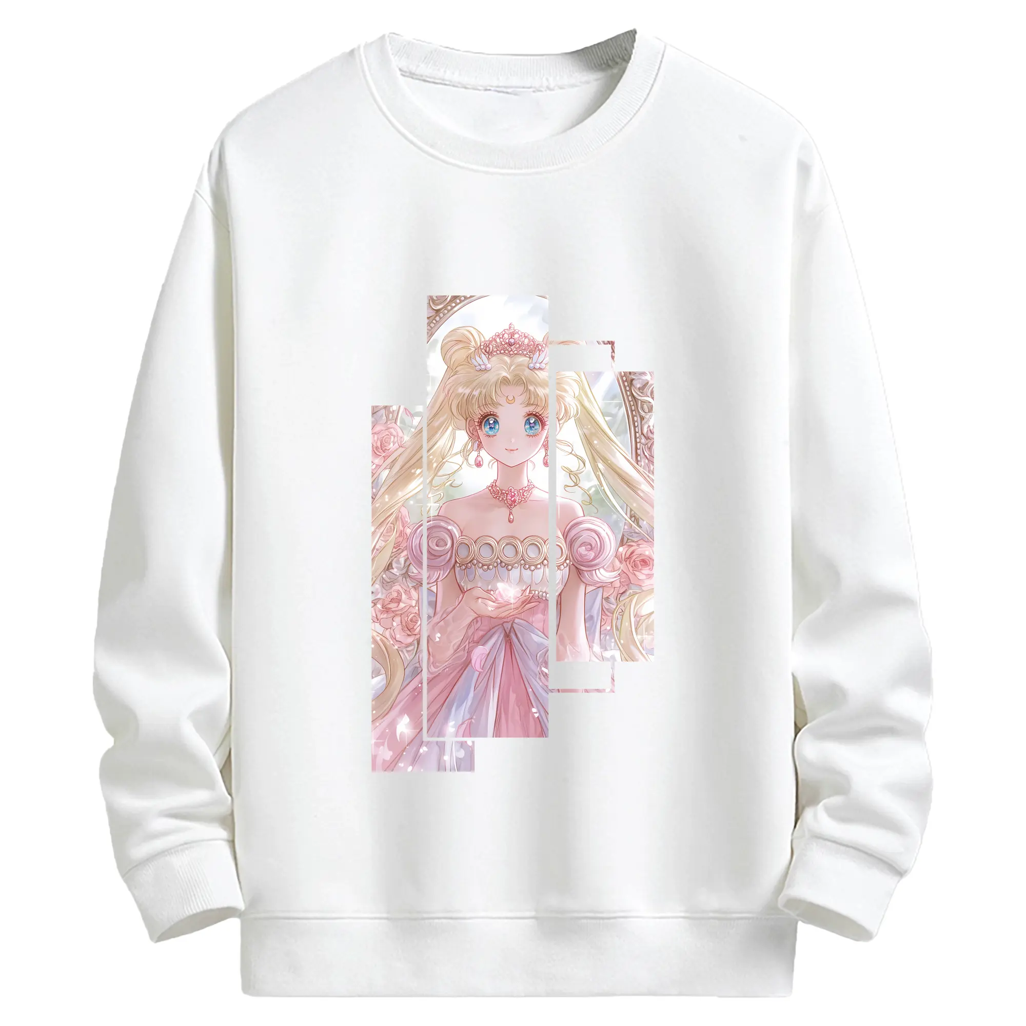 美少女戦士セーラームーン グッズ 月野 うさぎ - キッズ クルーネックスウェットシャツ ・ フロントプリント ・ 綿80％ ポリエステル20％ ・ 快適 通学 スポーツ 日常使い お散歩用