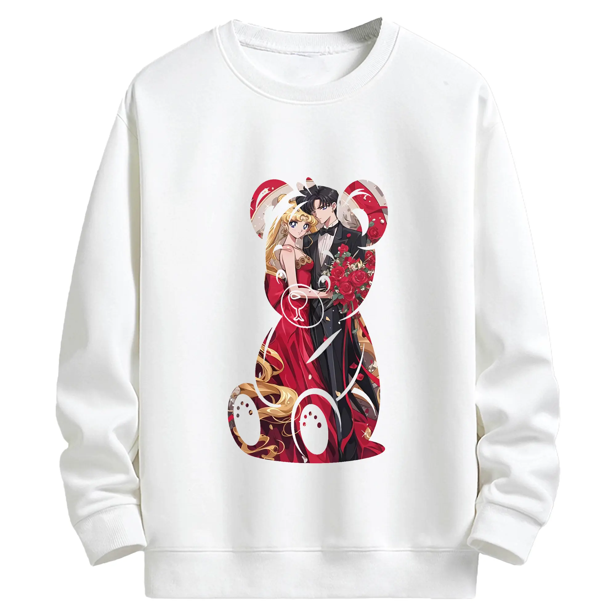 美少女戦士セーラームーン グッズ 月野 うさぎ - キッズ クルーネックスウェットシャツ ・ フロントプリント ・ 綿80％ ポリエステル20％ ・ 快適 通学 スポーツ 日常使い お散歩用