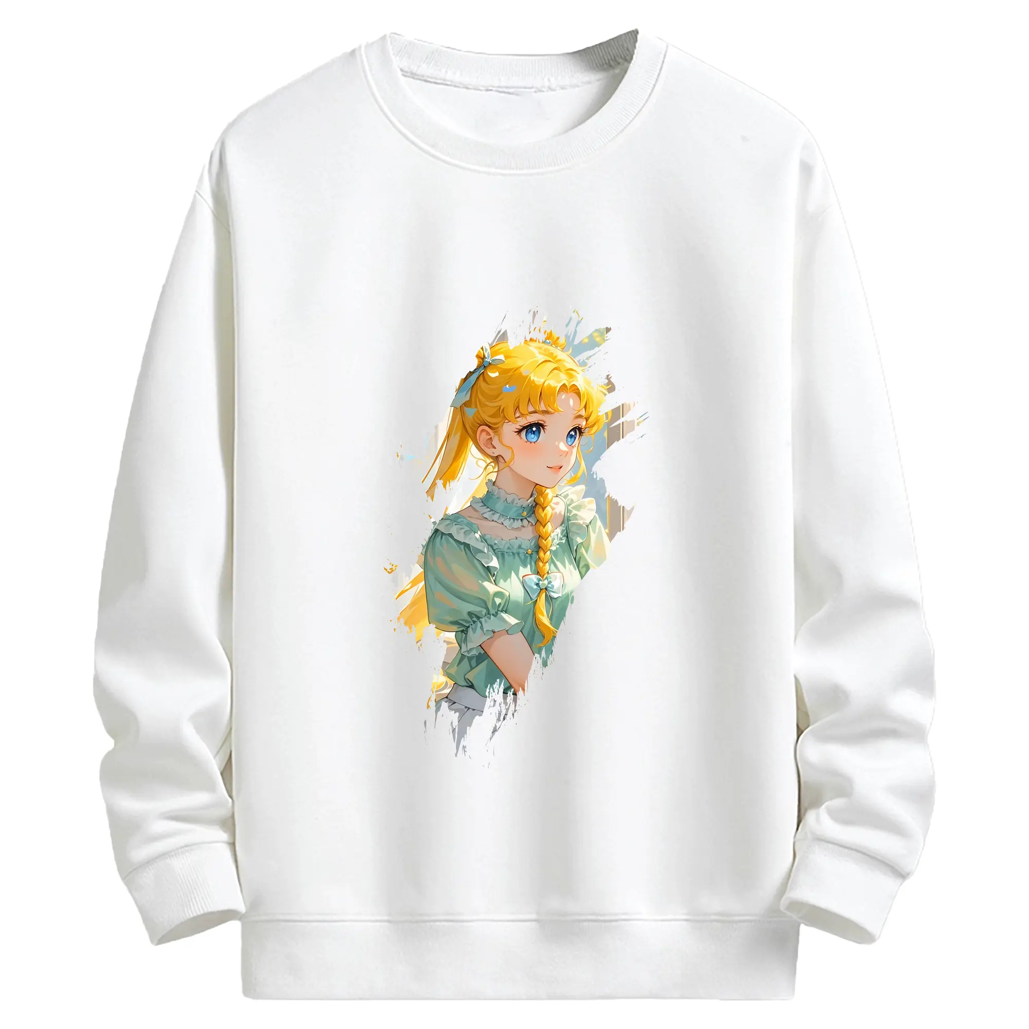 美少女戦士セーラームーン グッズ 月野 うさぎ - キッズ クルーネックスウェットシャツ ・ フロントプリント ・ 綿80％ ポリエステル20％ ・ 快適 通学 スポーツ 日常使い お散歩用
