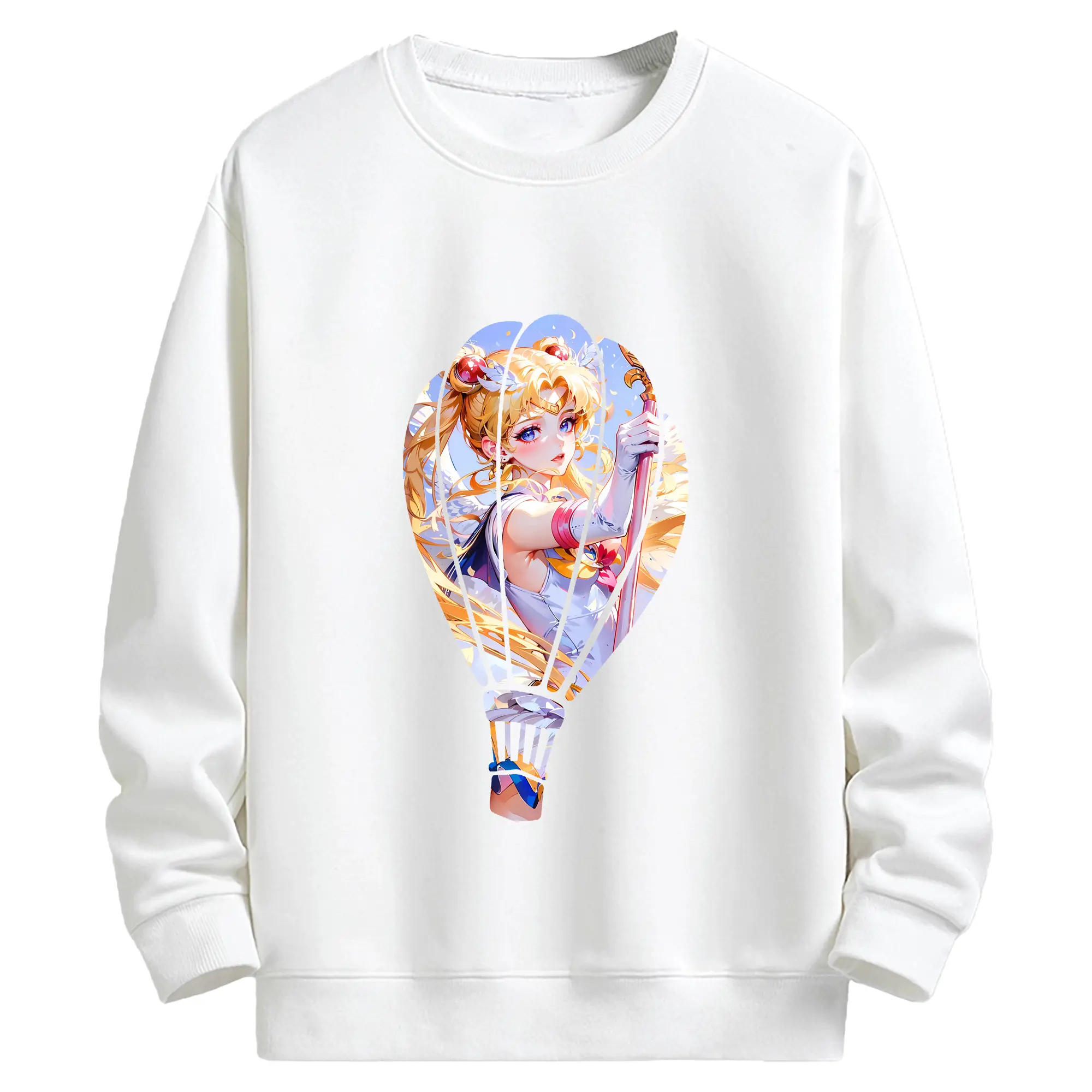 美少女戦士セーラームーン グッズ 月野 うさぎ - キッズ クルーネックスウェットシャツ ・ フロントプリント ・ 綿80％ ポリエステル20％ ・ 快適 通学 スポーツ 日常使い お散歩用