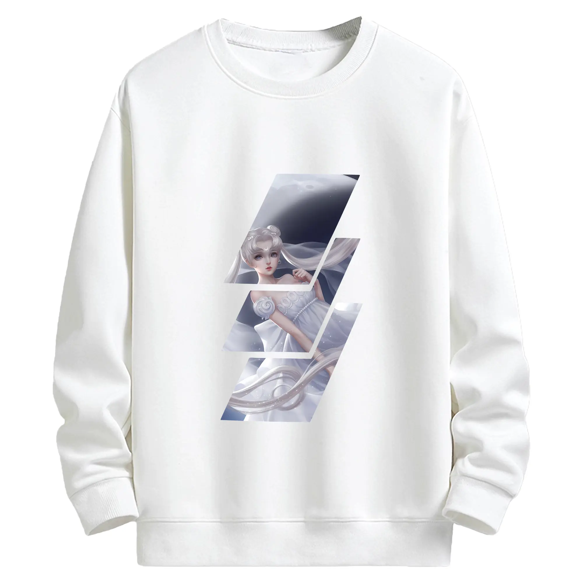 美少女戦士セーラームーン グッズ 月野 うさぎ - キッズ クルーネックスウェットシャツ ・ フロントプリント ・ 綿80％ ポリエステル20％ ・ 快適 通学 スポーツ 日常使い お散歩用