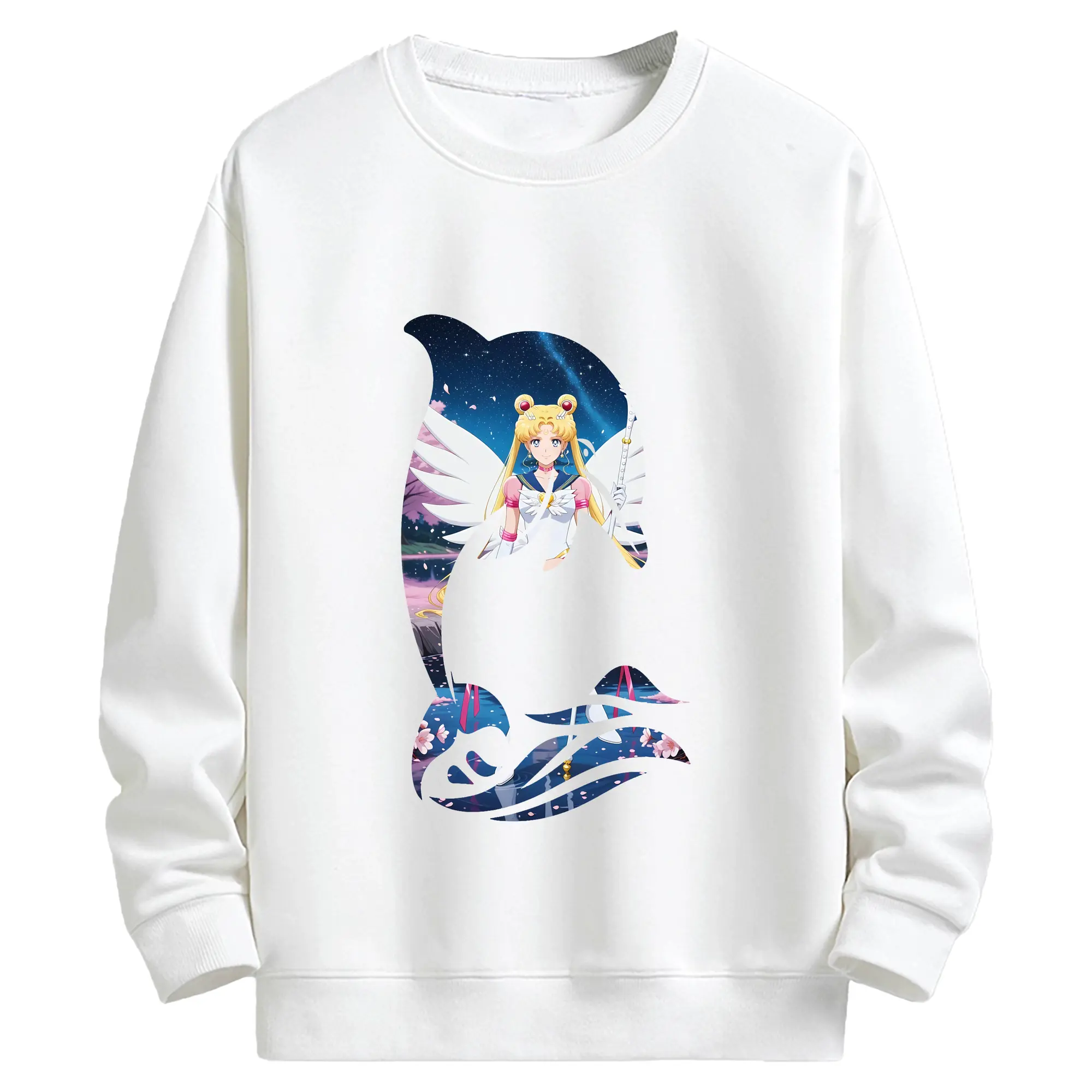 美少女戦士セーラームーン グッズ 月野 うさぎ - キッズ クルーネックスウェットシャツ ・ フロントプリント ・ 綿80％ ポリエステル20％ ・ 快適 通学 スポーツ 日常使い お散歩用