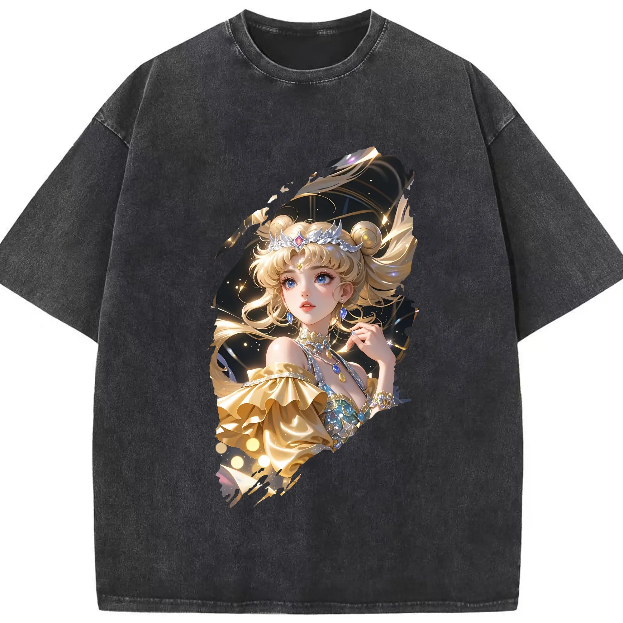 美少女戦士セーラームーン グッズ 月野 うさぎ - 綿100％ ヴィンテージ風 半袖Tシャツ ・ フロントプリント ・ 柔らか肌触り ・ 通気性 快適 ・ スポーツ カジュアル 外出用