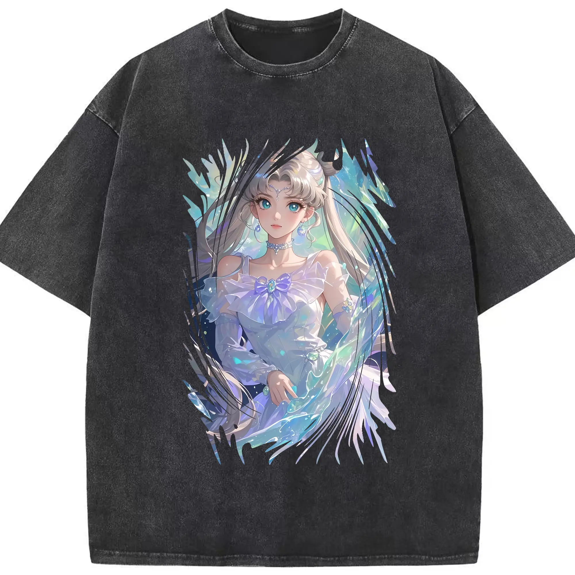 美少女戦士セーラームーン グッズ 月野 うさぎ - 綿100％ ヴィンテージ風 半袖Tシャツ ・ フロントプリント ・ 柔らか肌触り ・ 通気性 快適 ・ スポーツ カジュアル 外出用