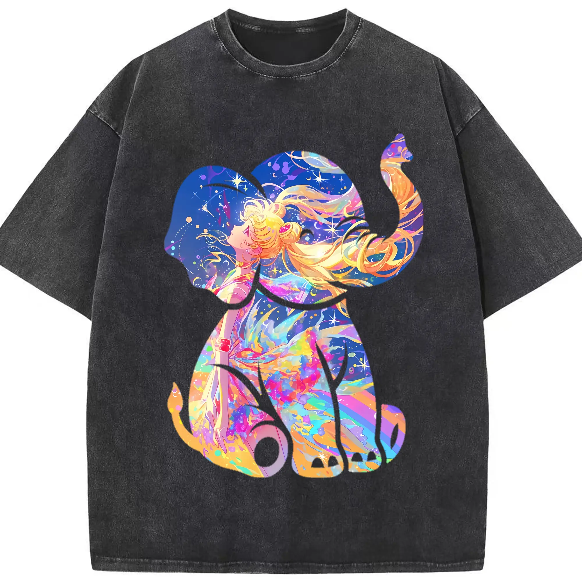 美少女戦士セーラームーン グッズ 月野 うさぎ - 綿100％ ヴィンテージ風 半袖Tシャツ ・ フロントプリント ・ 柔らか肌触り ・ 通気性 快適 ・ スポーツ カジュアル 外出用