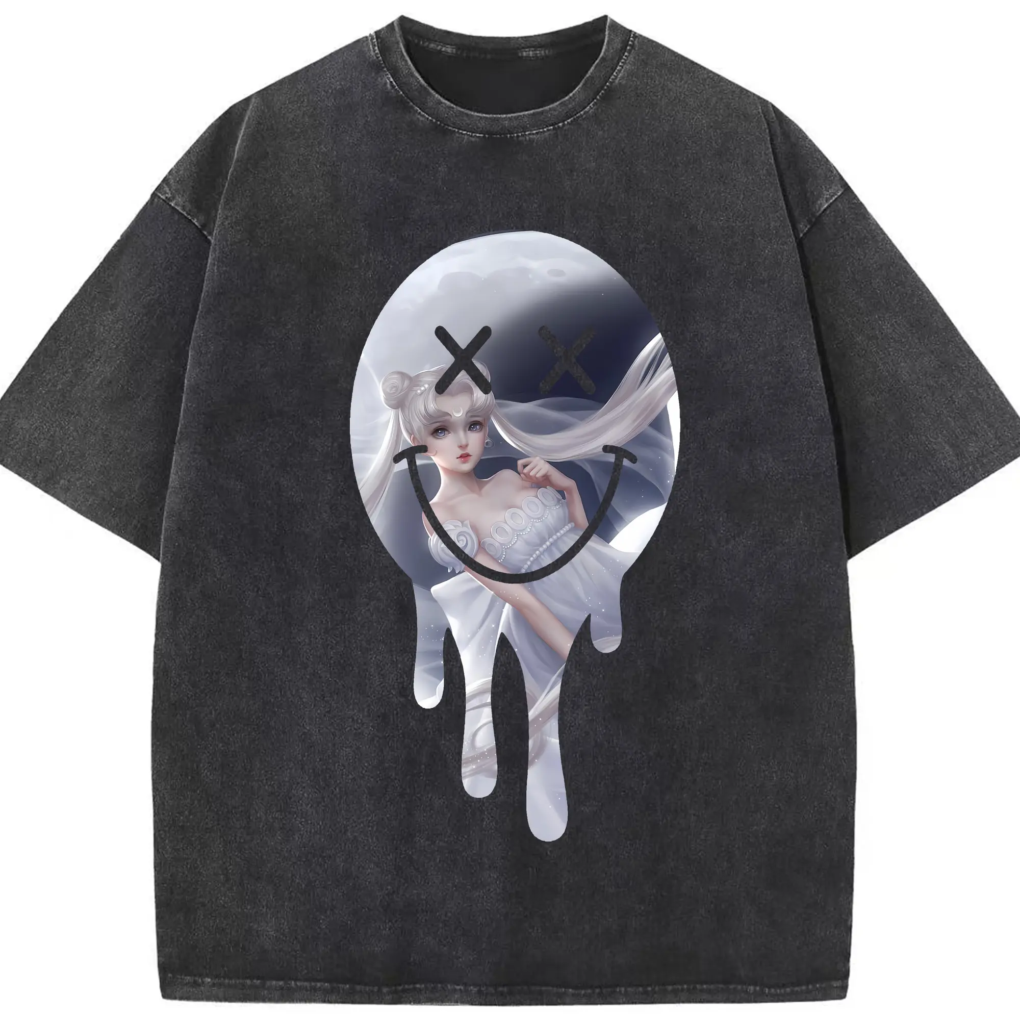 美少女戦士セーラームーン グッズ 月野 うさぎ - 綿100％ ヴィンテージ風 半袖Tシャツ ・ フロントプリント ・ 柔らか肌触り ・ 通気性 快適 ・ スポーツ カジュアル 外出用