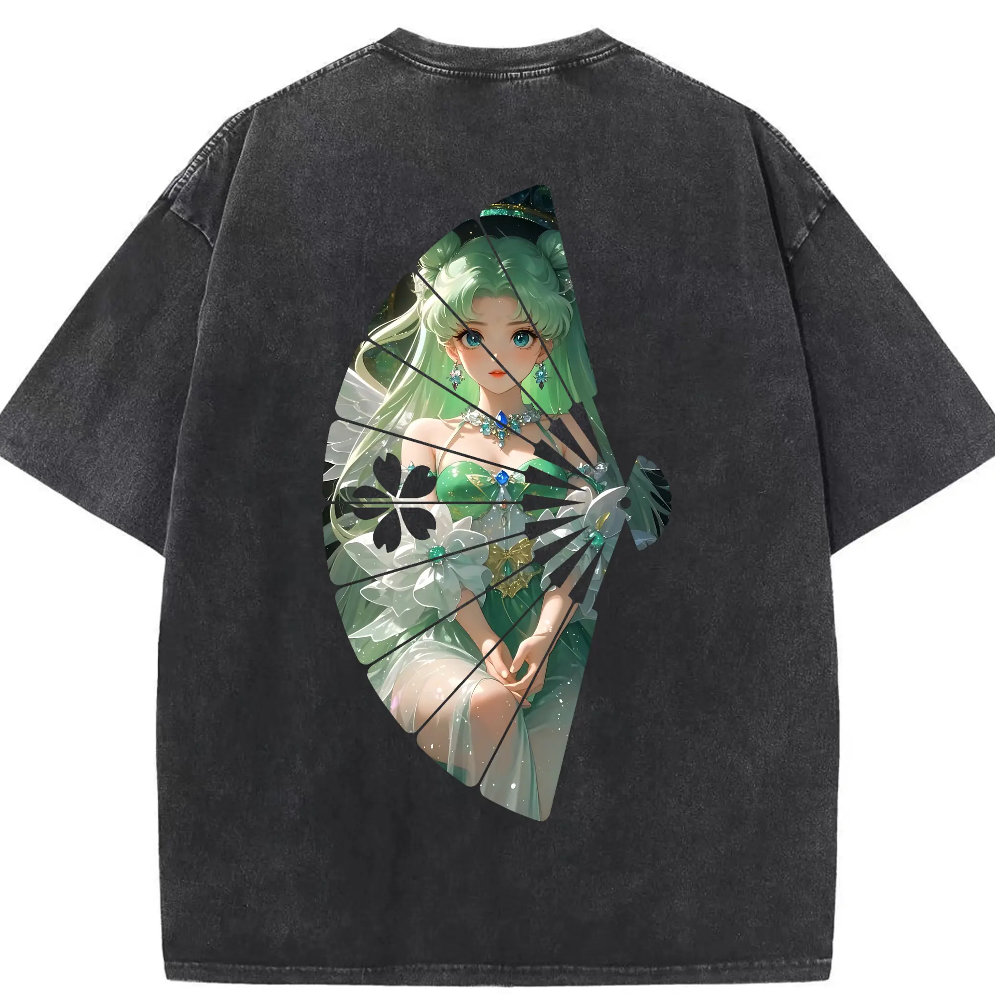 美少女戦士セーラームーン グッズ 月野 うさぎ - 綿100％ ヴィンテージ風 半袖Tシャツ ・ 背面プリント ・ 柔らか肌触り ・ 通気性 快適 ・ スポーツ カジュアル 外出用
