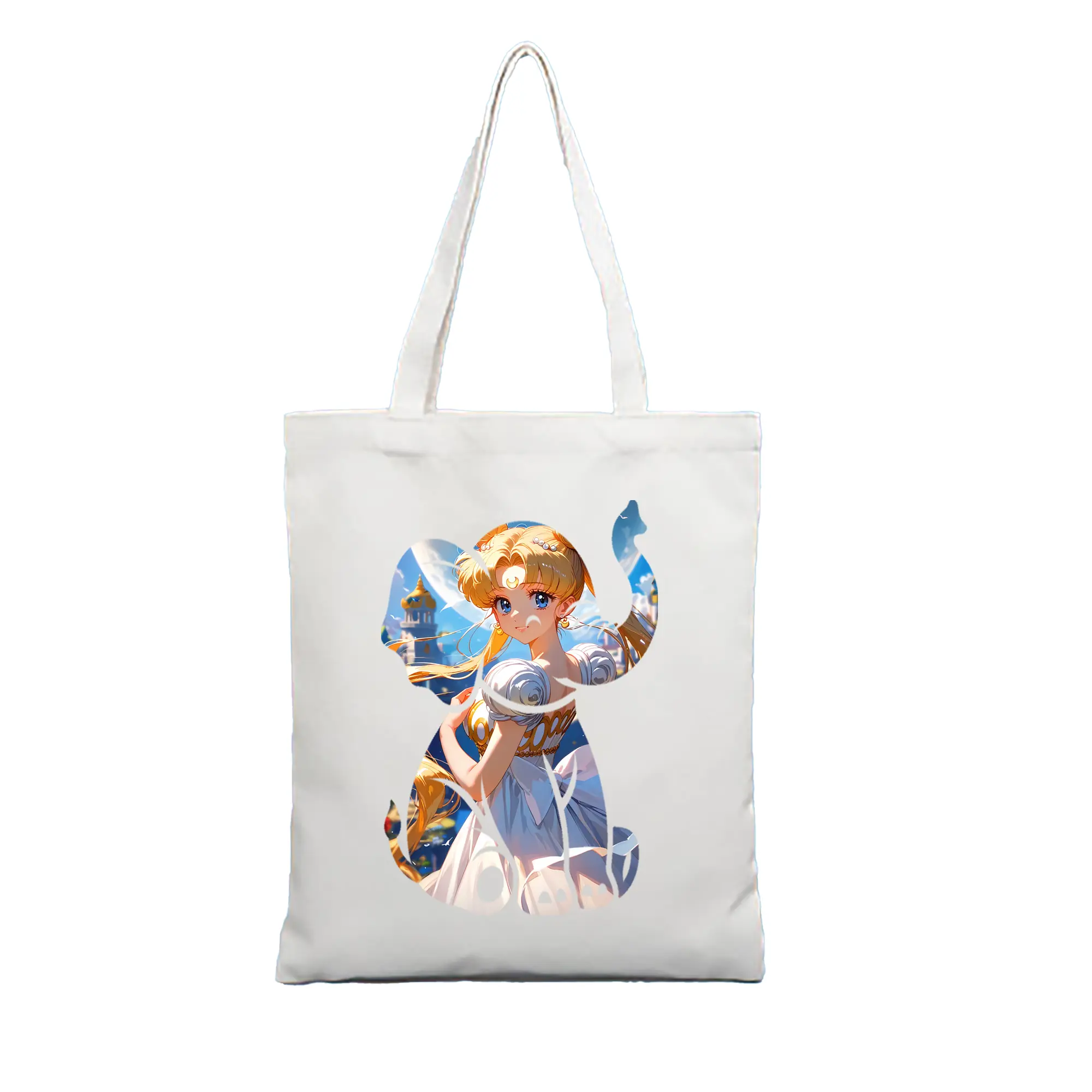 美少女戦士セーラームーン グッズ 月野 うさぎ - 縦型キャンバス手提げバッグ（トートバッグ） ・ キャンバス素材 ・ ショッピング用 ・ 軽量 丈夫 お手入れ簡単