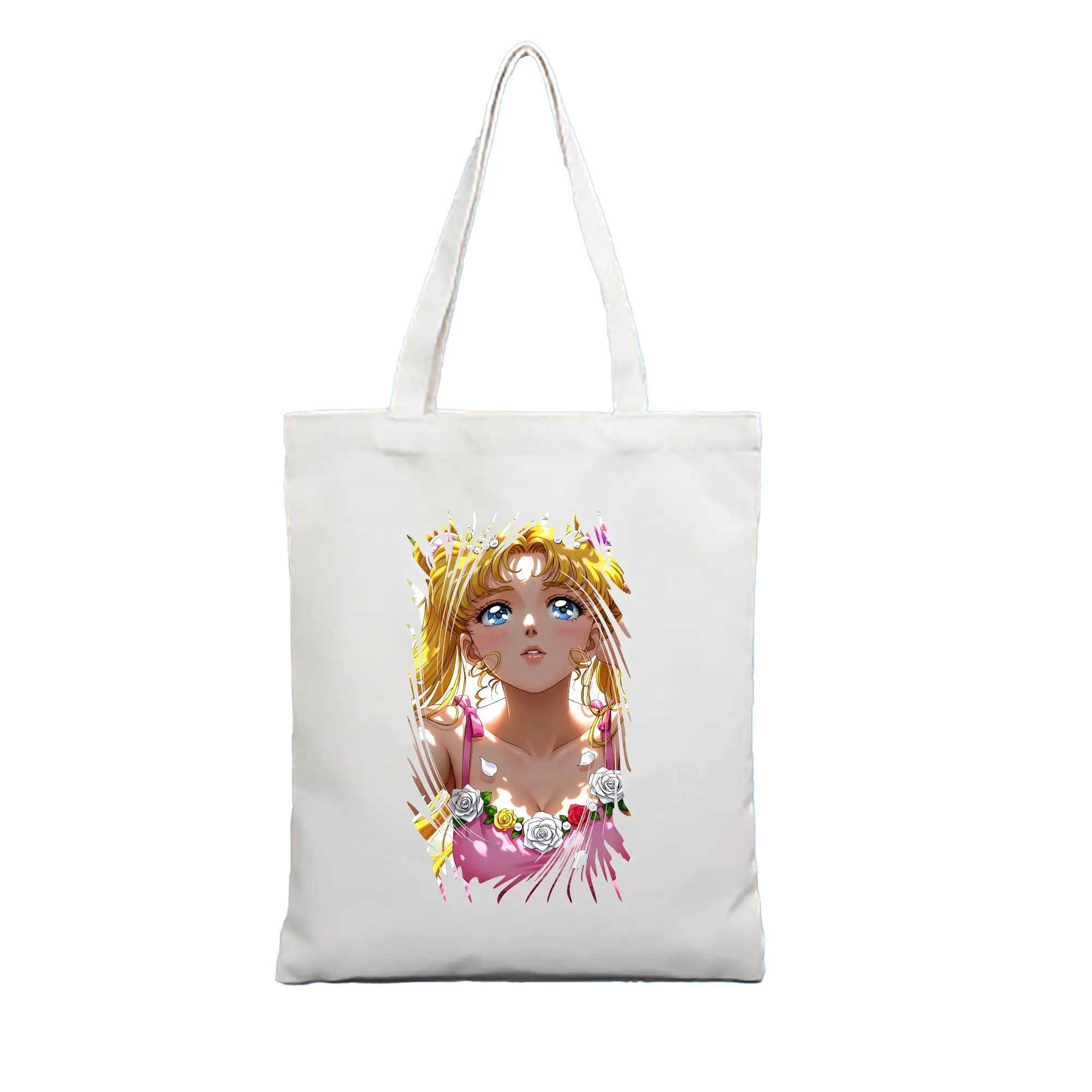 美少女戦士セーラームーン グッズ 月野 うさぎ - 縦型キャンバス手提げバッグ（トートバッグ） ・ キャンバス素材 ・ ショッピング用 ・ 軽量 丈夫 お手入れ簡単