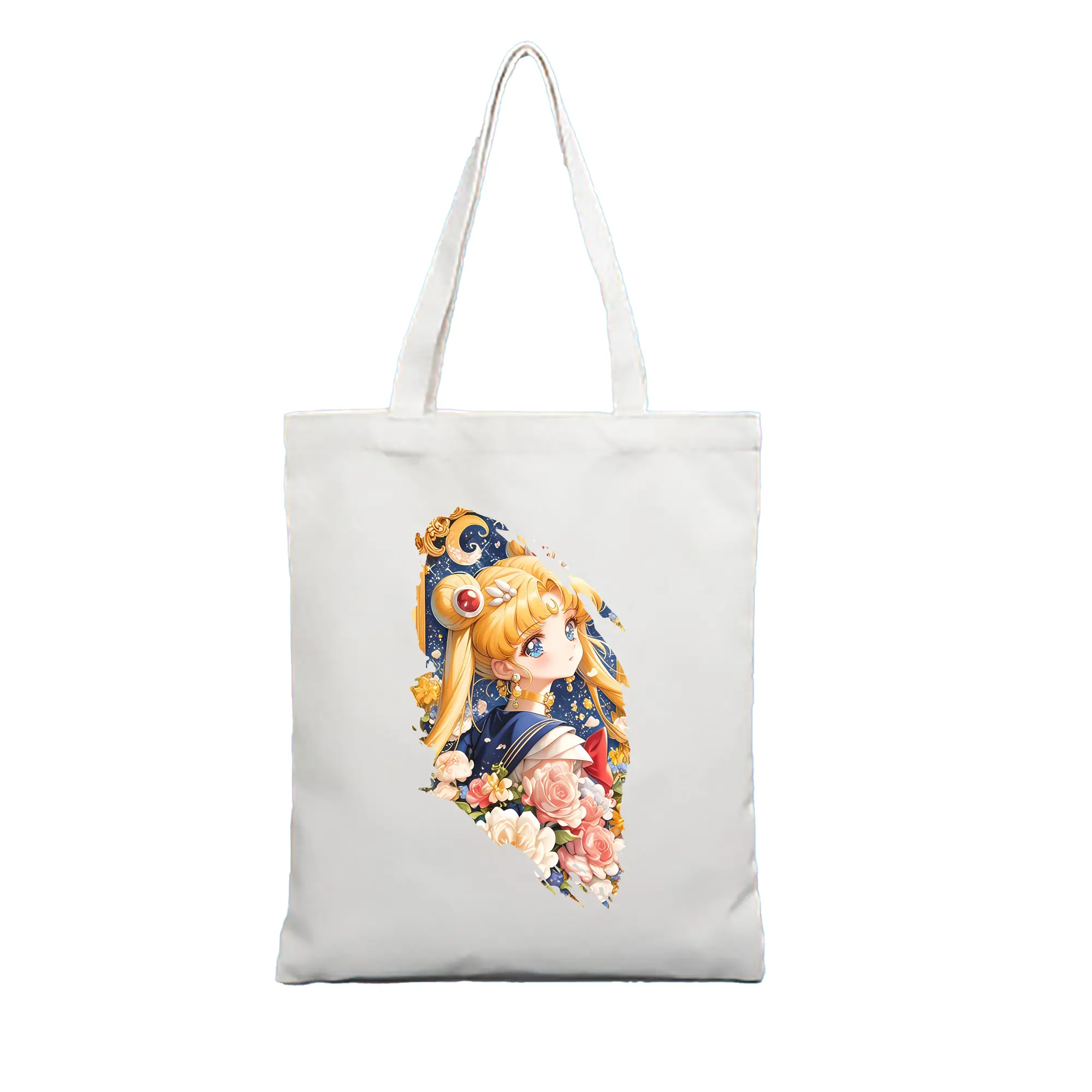 美少女戦士セーラームーン グッズ 月野 うさぎ - 縦型キャンバス手提げバッグ（トートバッグ） ・ キャンバス素材 ・ ショッピング用 ・ 軽量 丈夫 お手入れ簡単