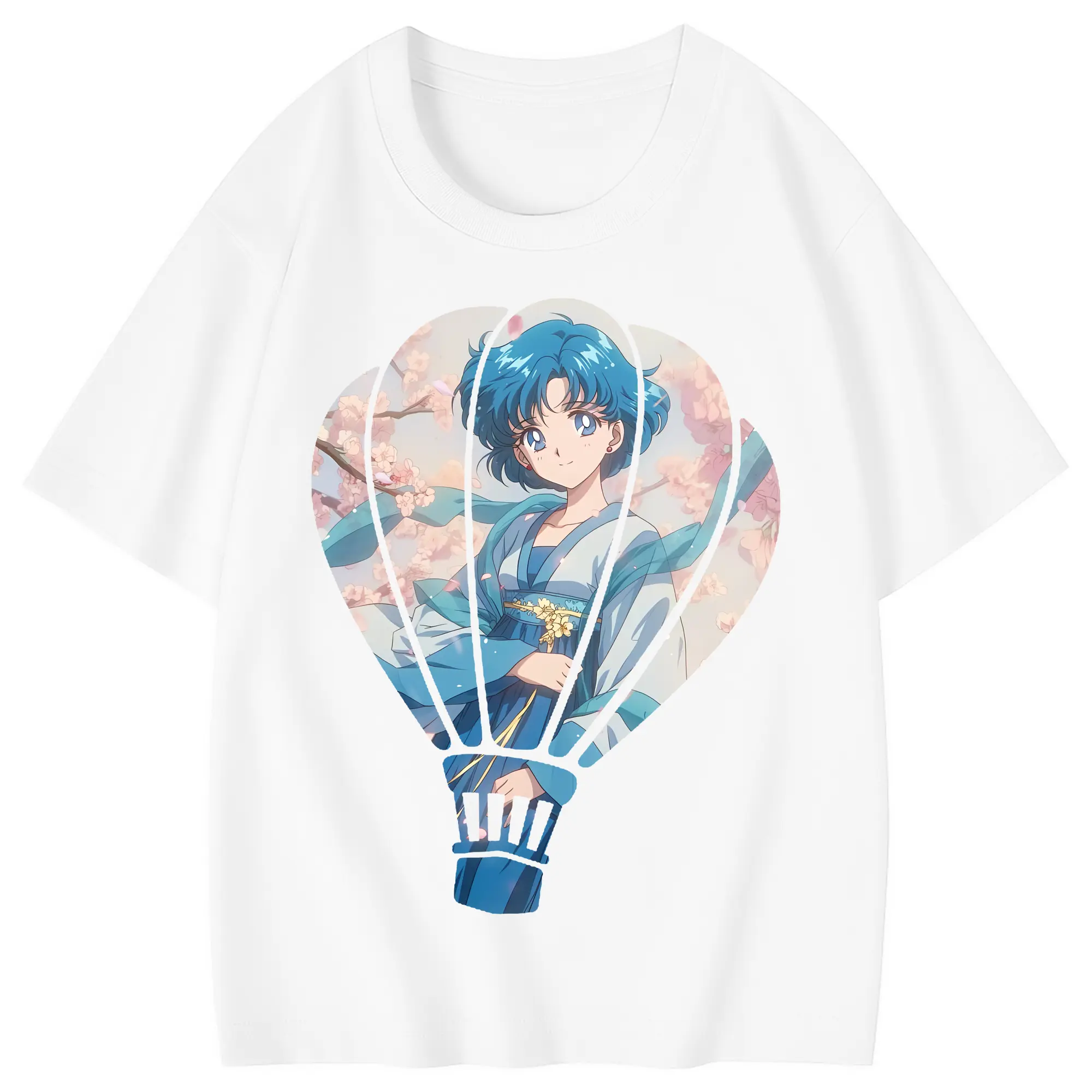 美少女戦士セーラームーン グッズ 水野 亜美 - 綿100％ キッズTシャツ ・ フロントプリント ・ 快適 通気性 ・ スポーツ カジュアル 散歩用