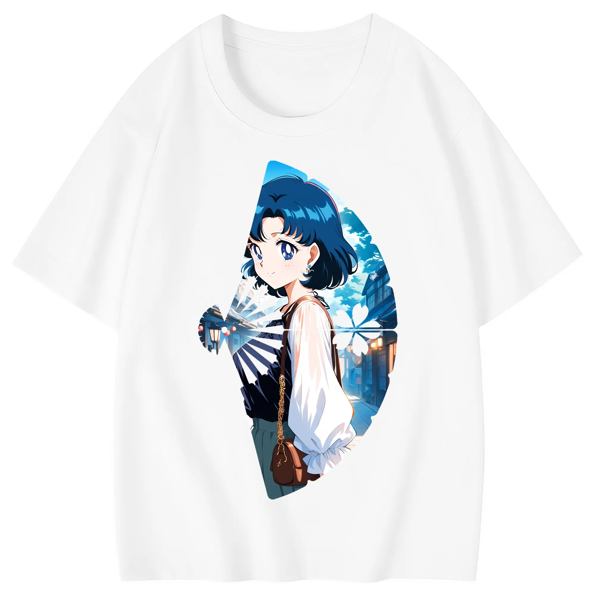 美少女戦士セーラームーン グッズ 水野 亜美 - 綿100％ キッズTシャツ ・ フロントプリント ・ 快適 通気性 ・ スポーツ カジュアル 散歩用