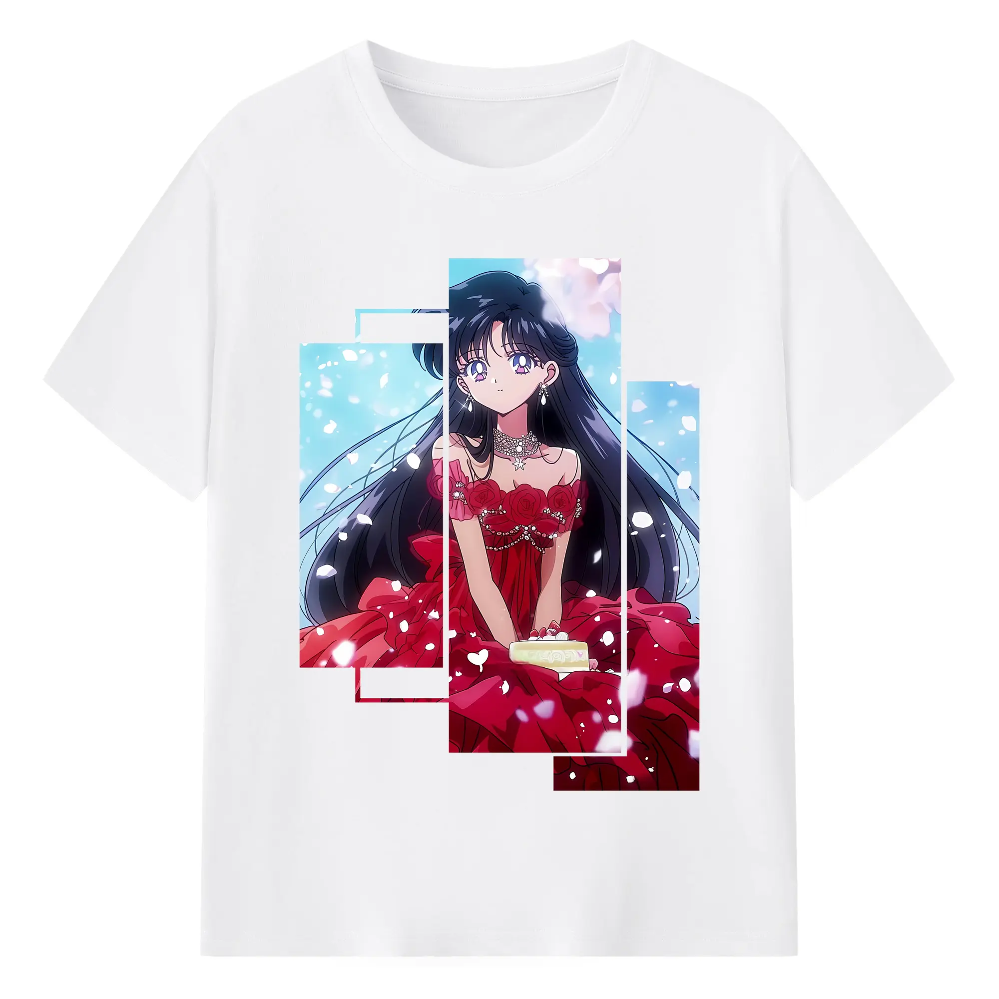 美少女戦士セーラームーン グッズ 火野 レイ - 綿100％ 半袖Tシャツ ・ フロントプリント ・ 快適 通気性 ・ 日常使い 散歩 スポーツ用