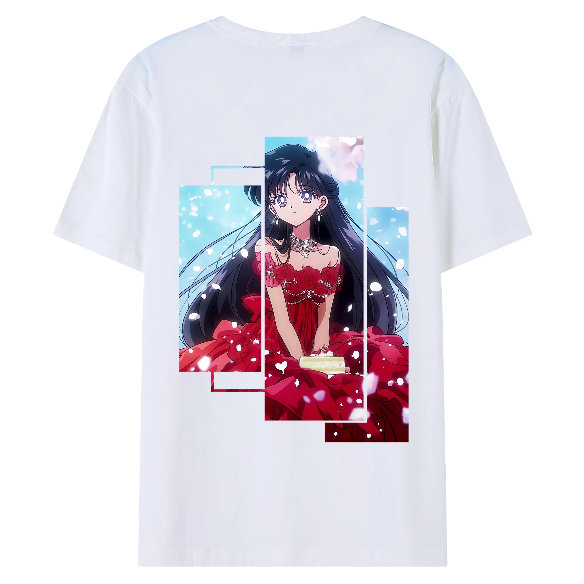 美少女戦士セーラームーン グッズ 火野 レイ - 綿100％ 半袖Tシャツ ・ バックプリント ・ 快適 通気性 ・ 日常使い 散歩 スポーツ用