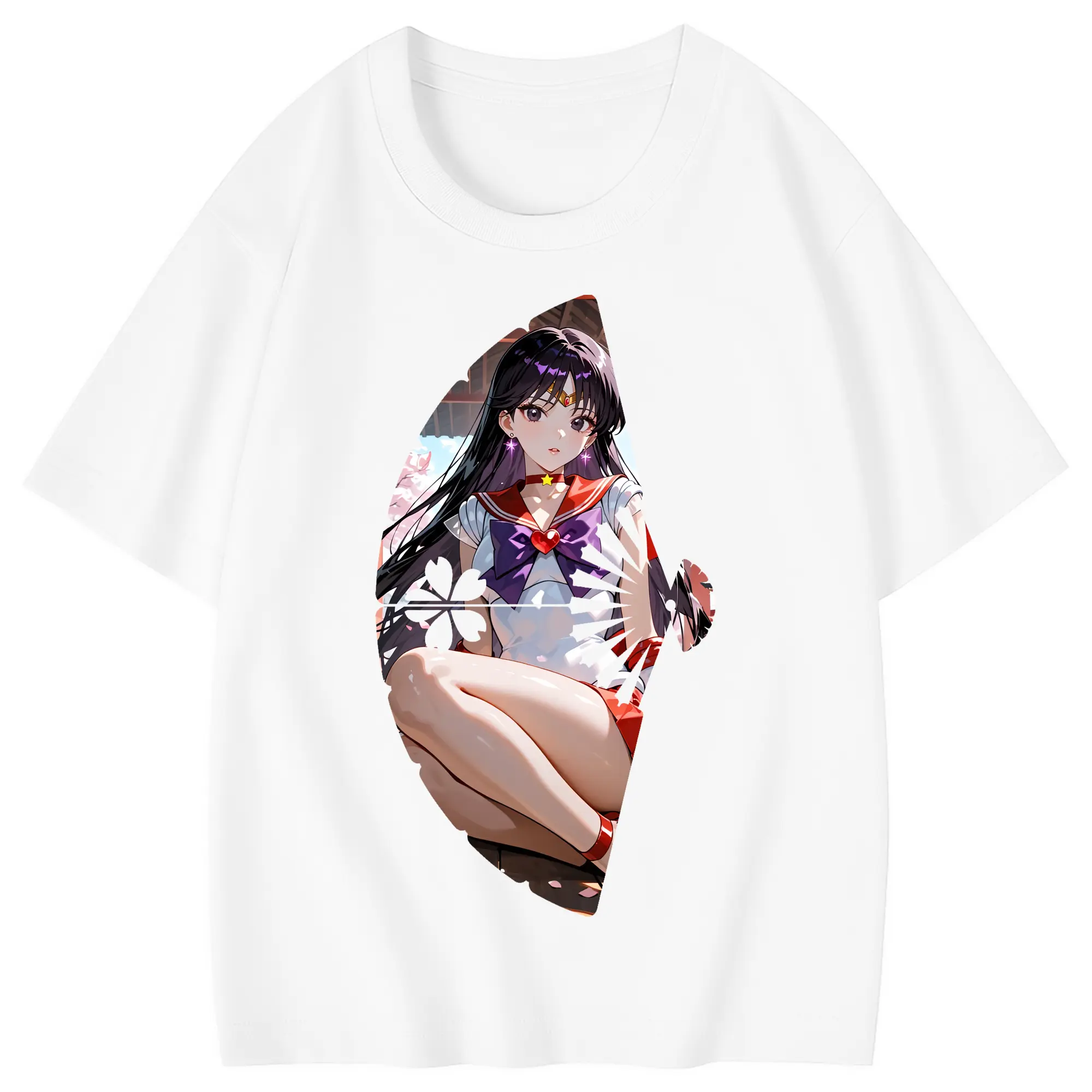 美少女戦士セーラームーン グッズ 火野 レイ - 綿100％ キッズTシャツ ・ フロントプリント ・ 快適 通気性 ・ スポーツ カジュアル 散歩用