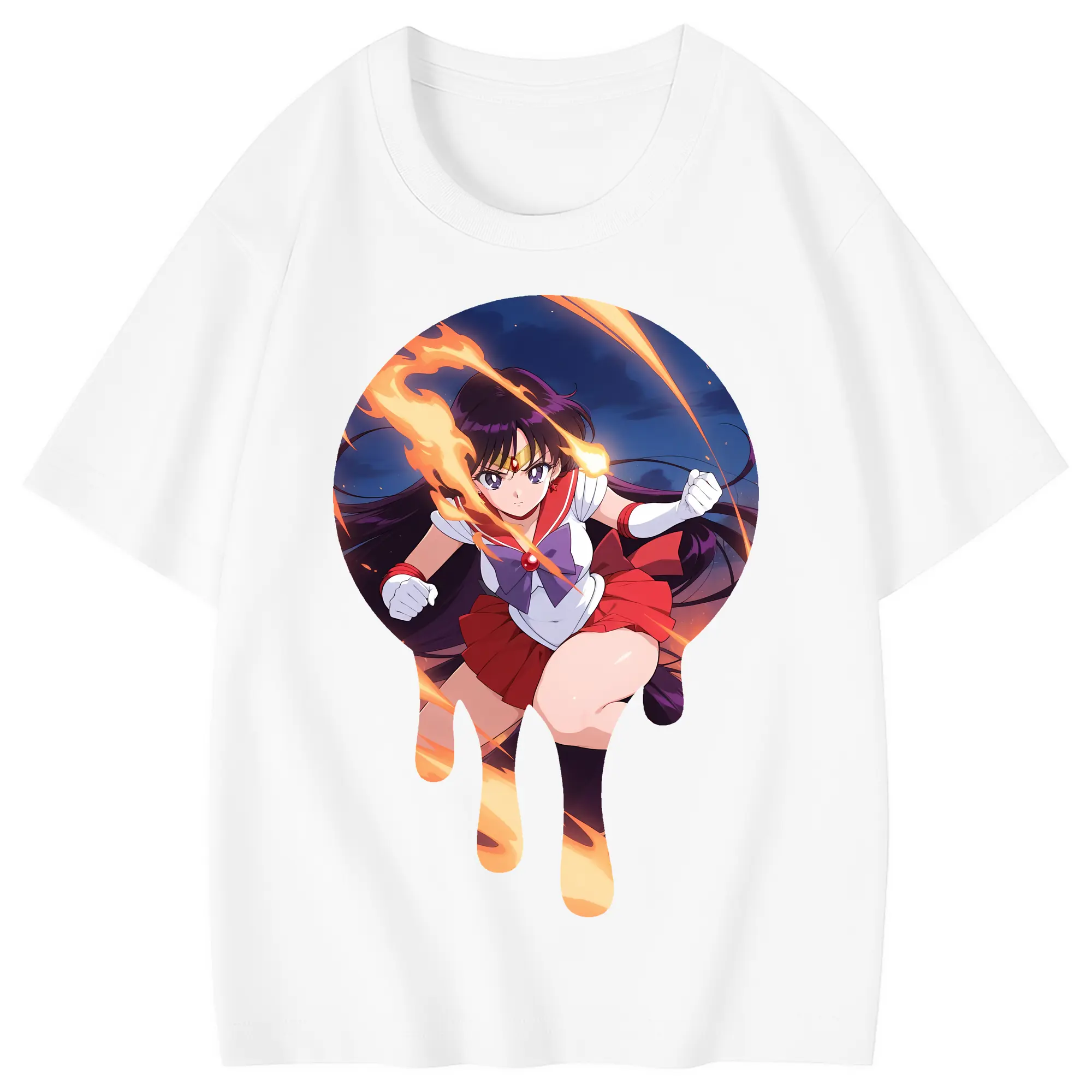 美少女戦士セーラームーン グッズ 火野 レイ - 綿100％ キッズTシャツ ・ フロントプリント ・ 快適 通気性 ・ スポーツ カジュアル 散歩用