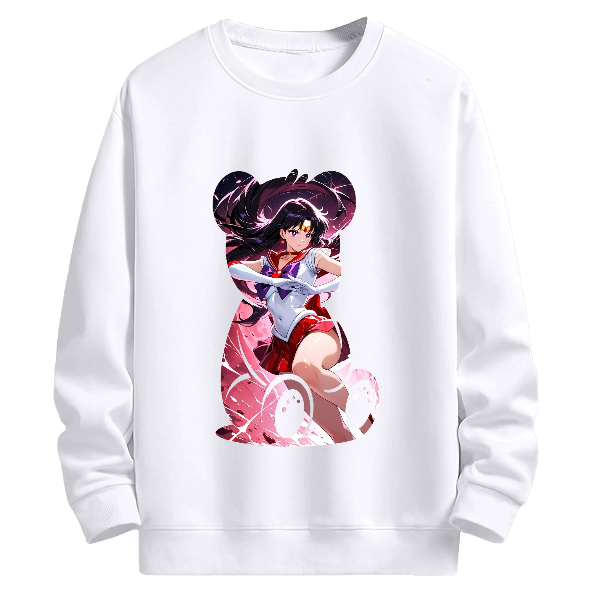 美少女戦士セーラームーン グッズ 火野 レイ - 高品質 クルーネック スウェット ・ コットン59％ ポリエステル41％ ・ ユニセックス 長袖 トレーナー ・ カジュアル デイリー スポーツ 散歩用