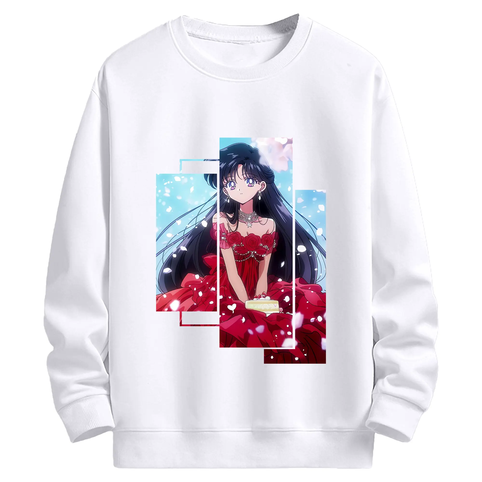 美少女戦士セーラームーン グッズ 火野 レイ - 高品質 クルーネック スウェット ・ コットン59％ ポリエステル41％ ・ ユニセックス 長袖 トレーナー ・ カジュアル デイリー スポーツ 散歩用